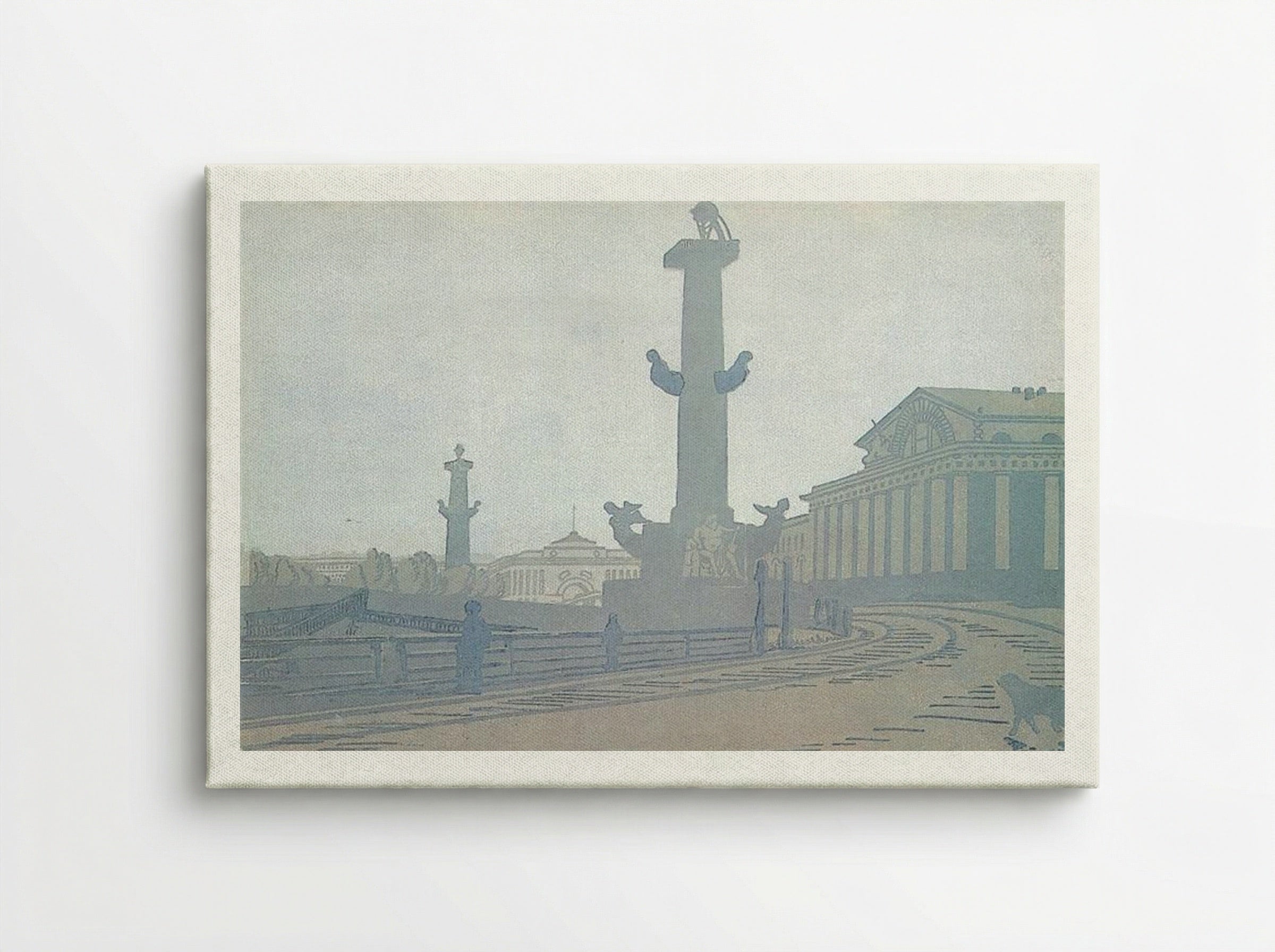 Petersburg. Rostral column and Exchange - Anna Ostroumova-Lebedeva - Canvas