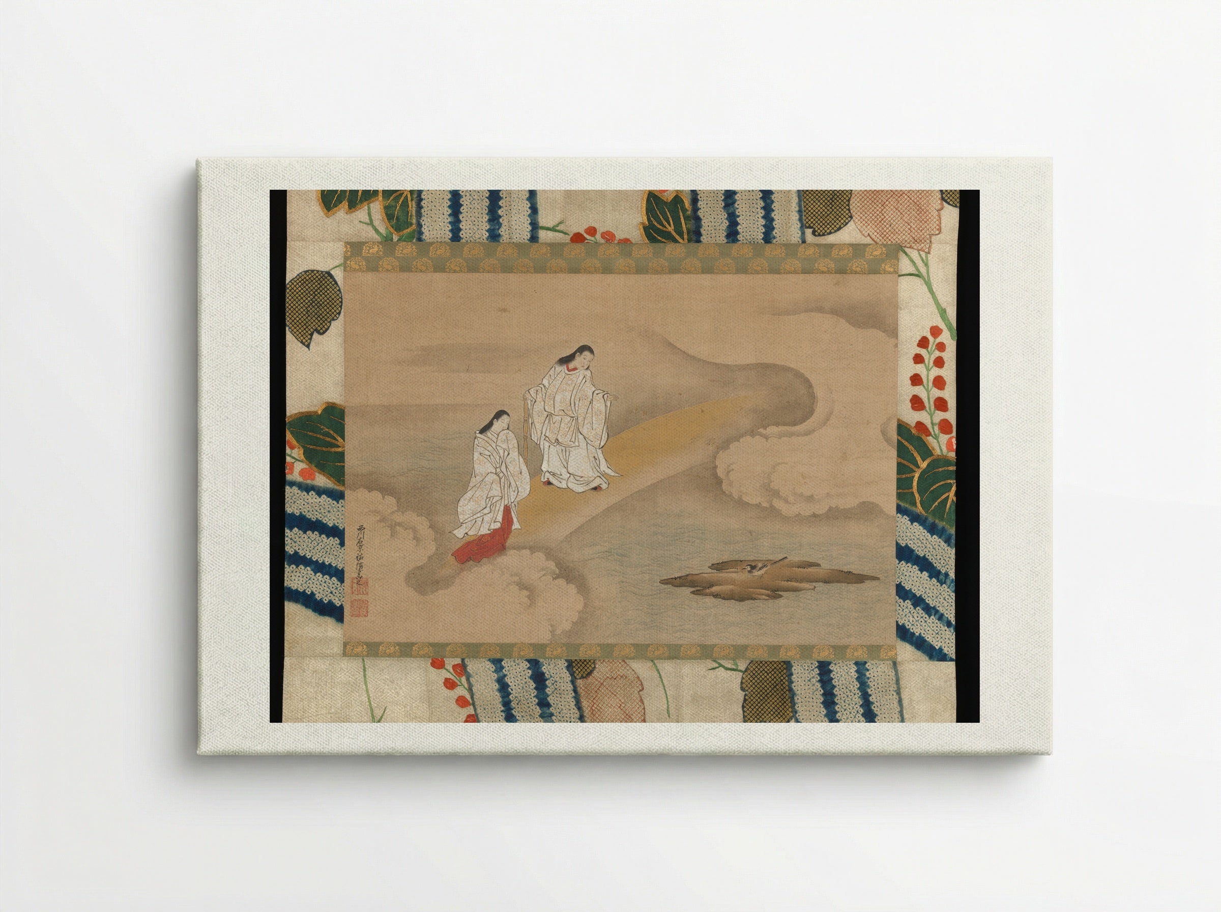 The God Izanagi and Goddess Izanami - Nishikawa Sukenobu - Canvas