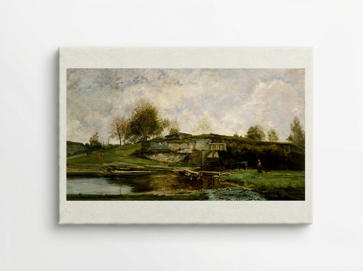 Sluice in the Optevoz Valley - Charles-François Daubigny - Canvas