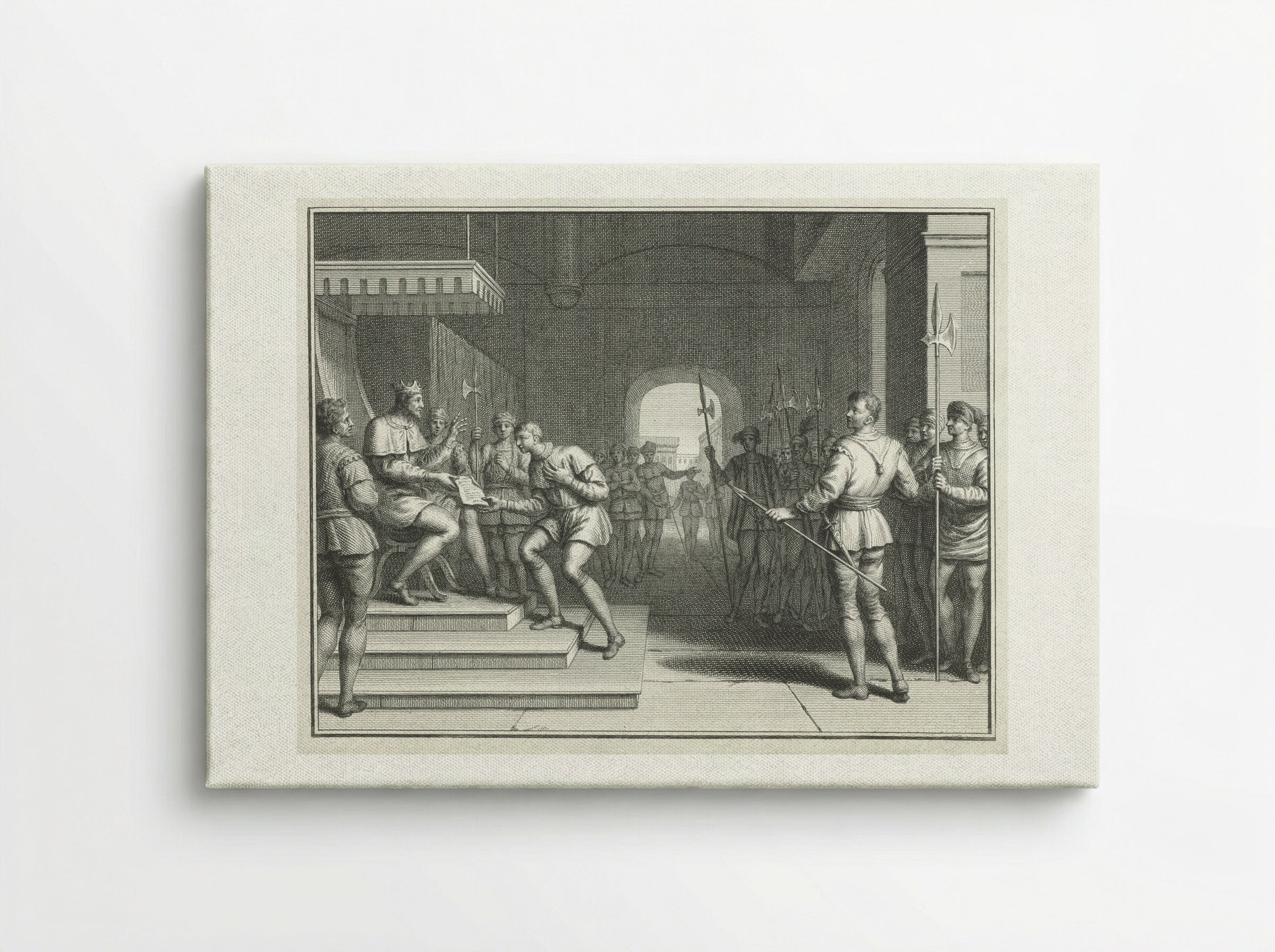 Karel de Eenvoudige verleent Dirk I de titel graaf van Holland - Pieter Tanjé - Canvas