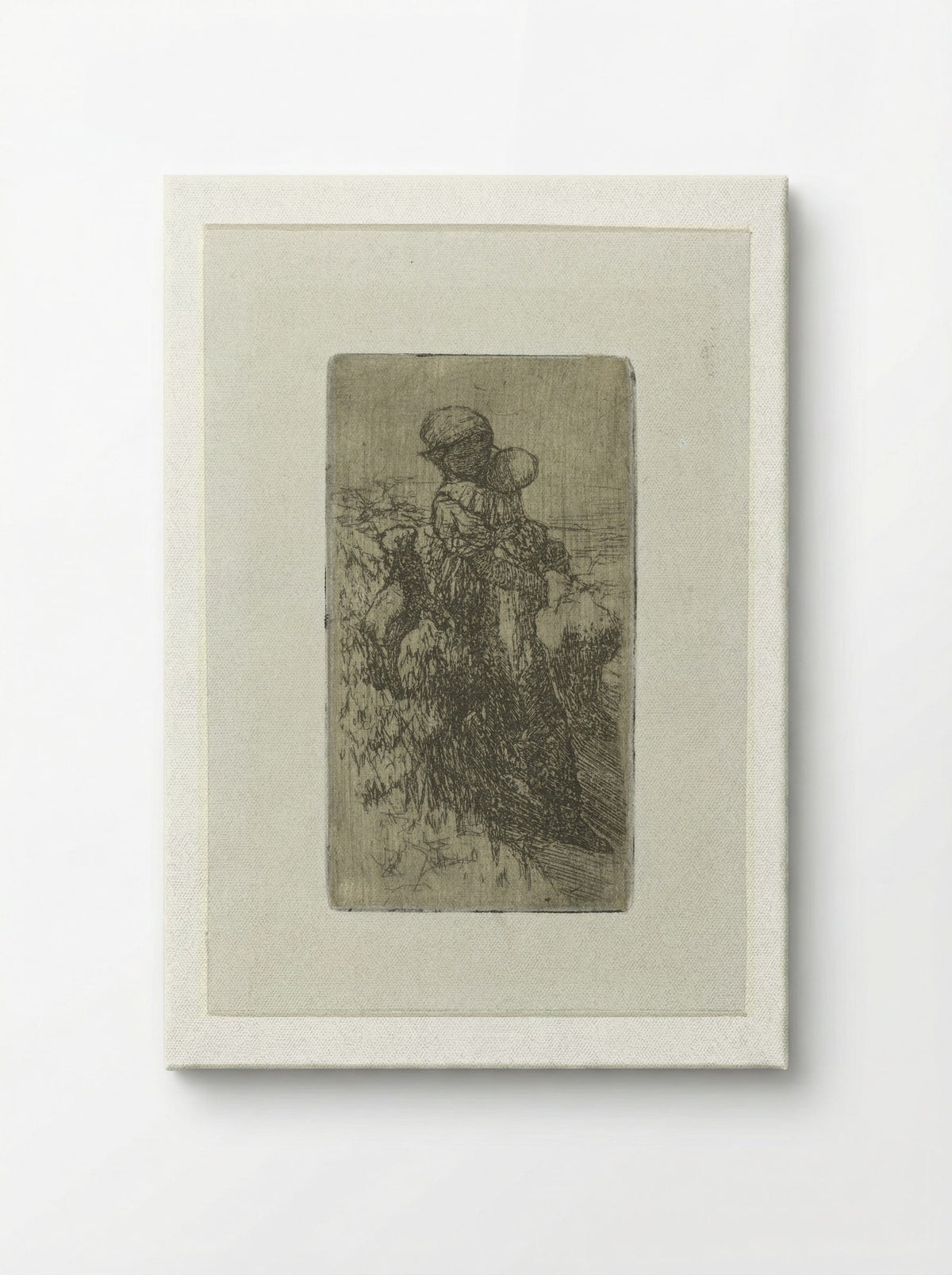 Meisje met kind op de arm bij een lam - Matthijs Maris - Canvas