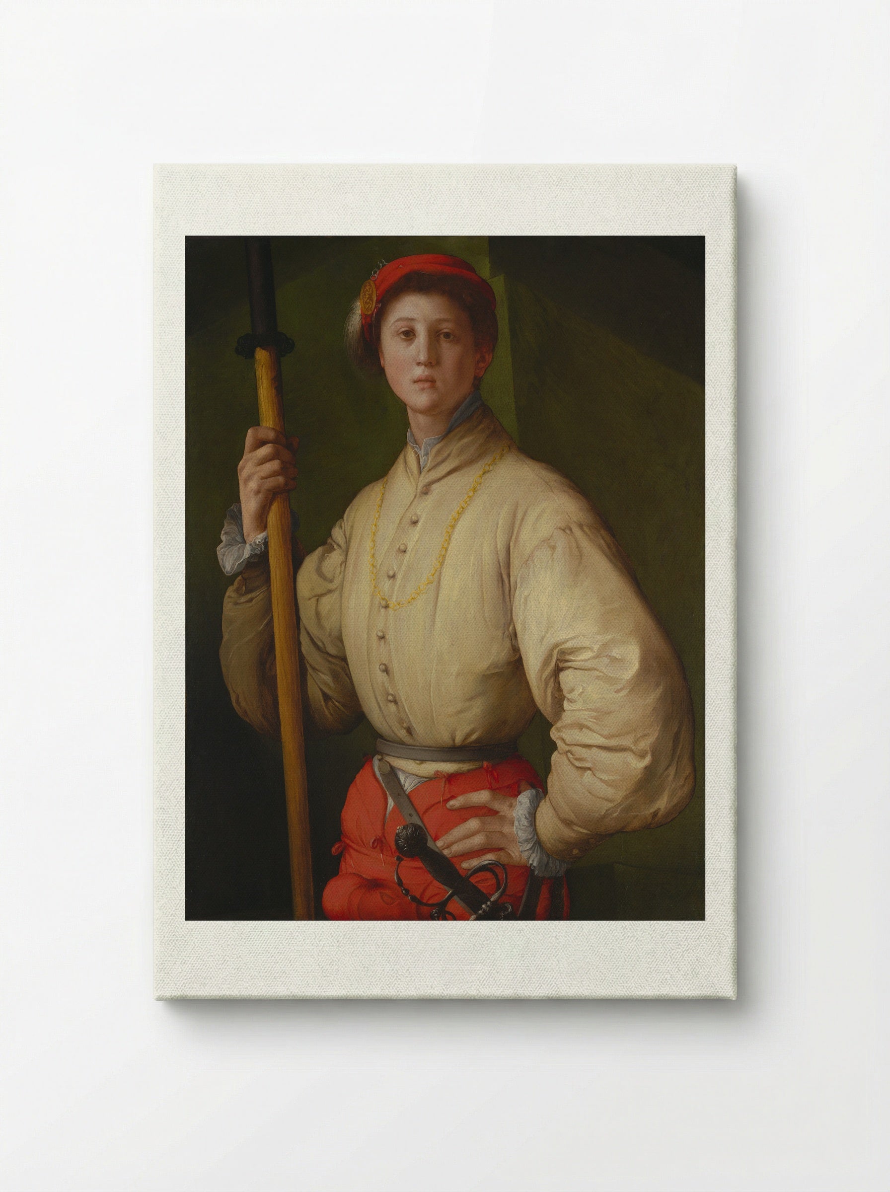 Portrait of a Halberdier - Jacopo Pontormo - Canvas
