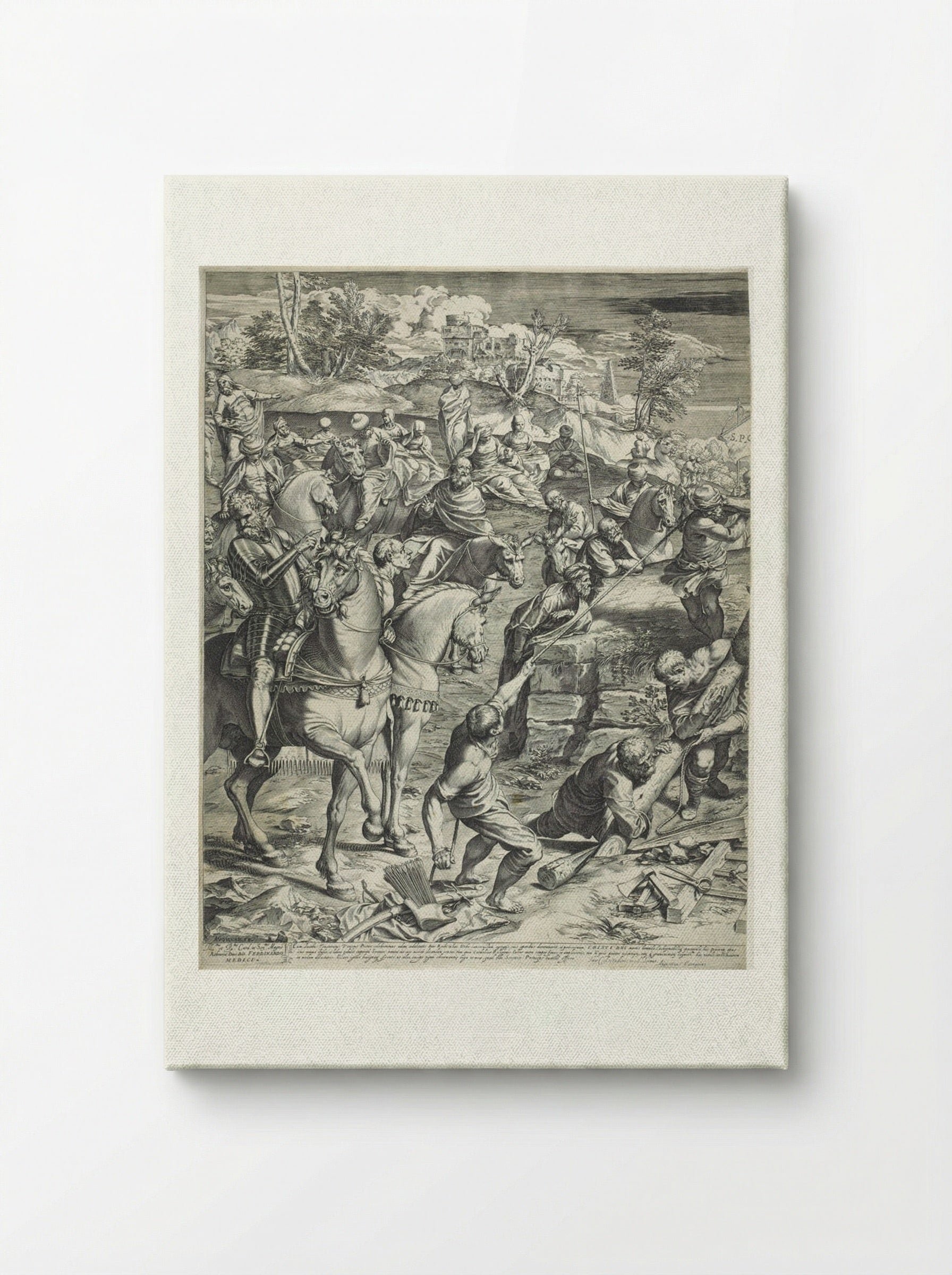 The Great Crucifixion (left panel) - Agostino Carracci - Canvas