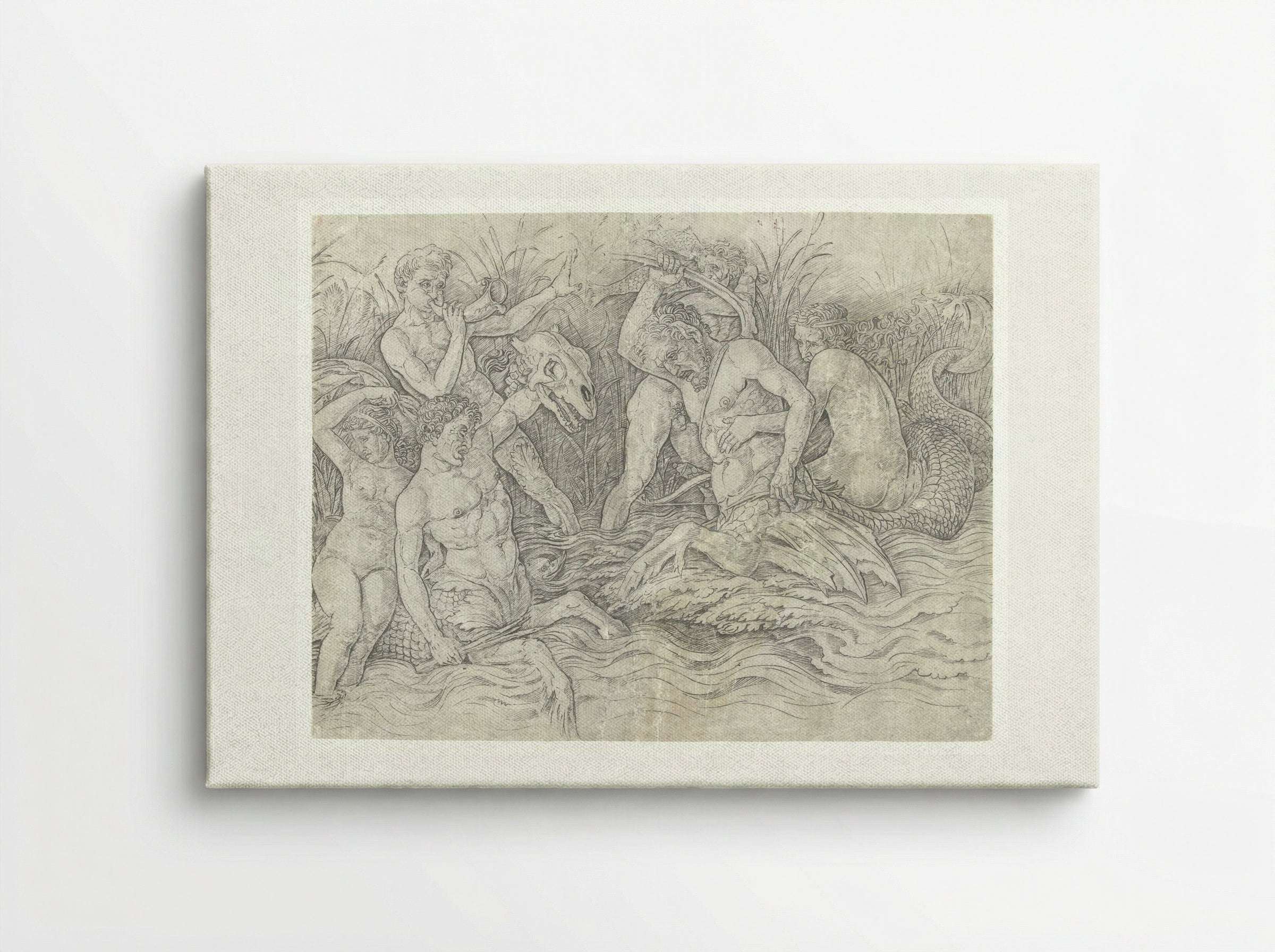 Gevecht tussen tritons met nereïden op hun rug - Andrea Mantegna - Canvas