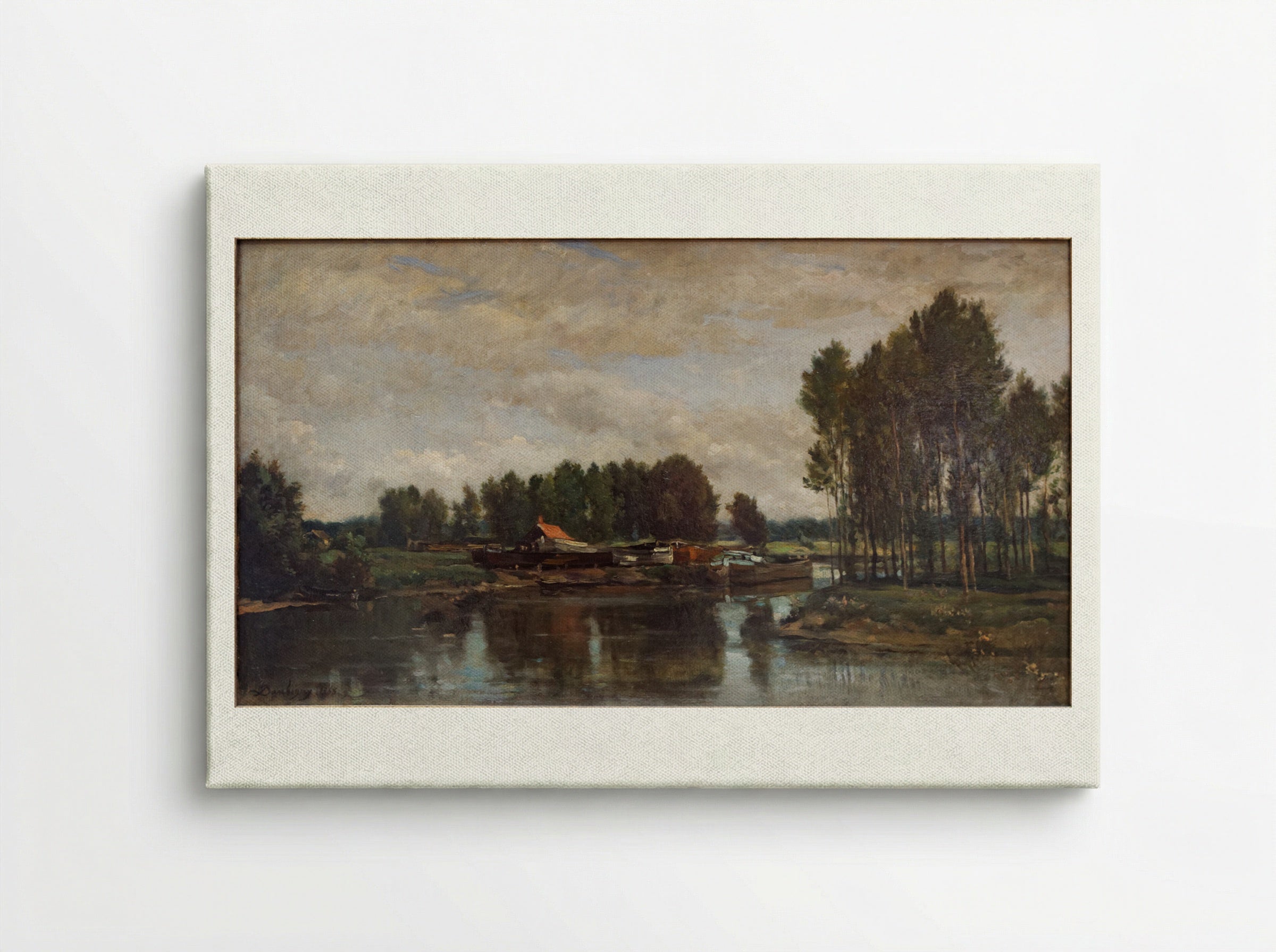 Boats on the Oise - Charles-Francois Daubigny - Canvas