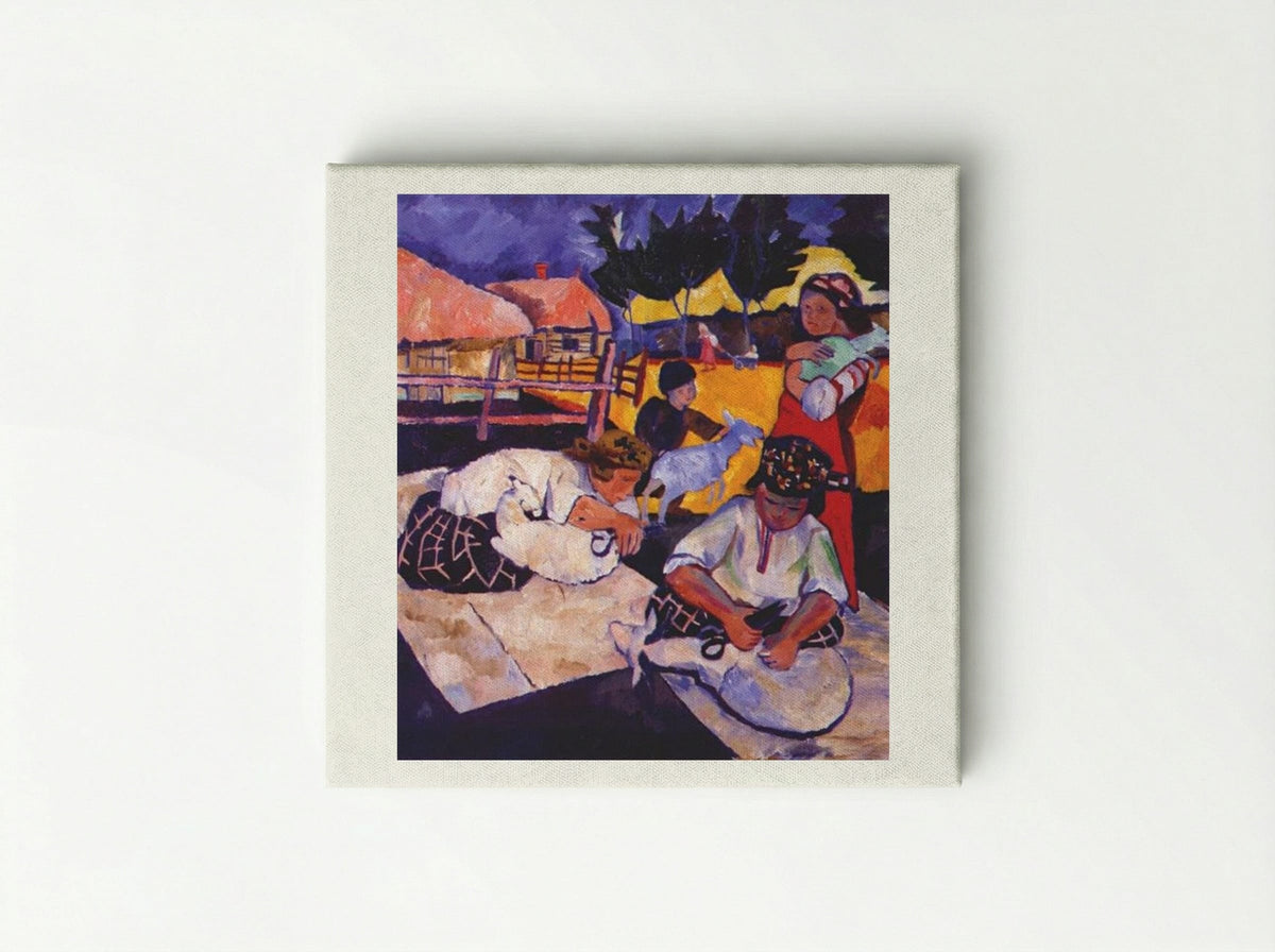 Sheep Shearing - Natalia Goncharova - Canvas