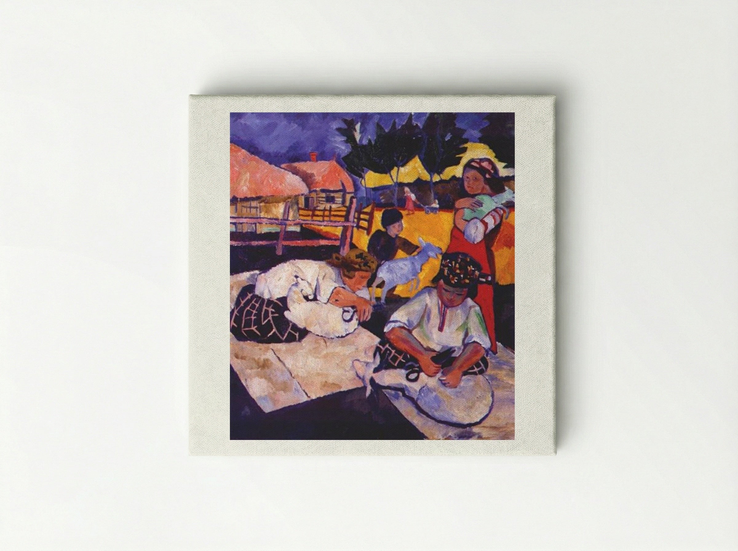 Sheep Shearing - Natalia Goncharova - Canvas
