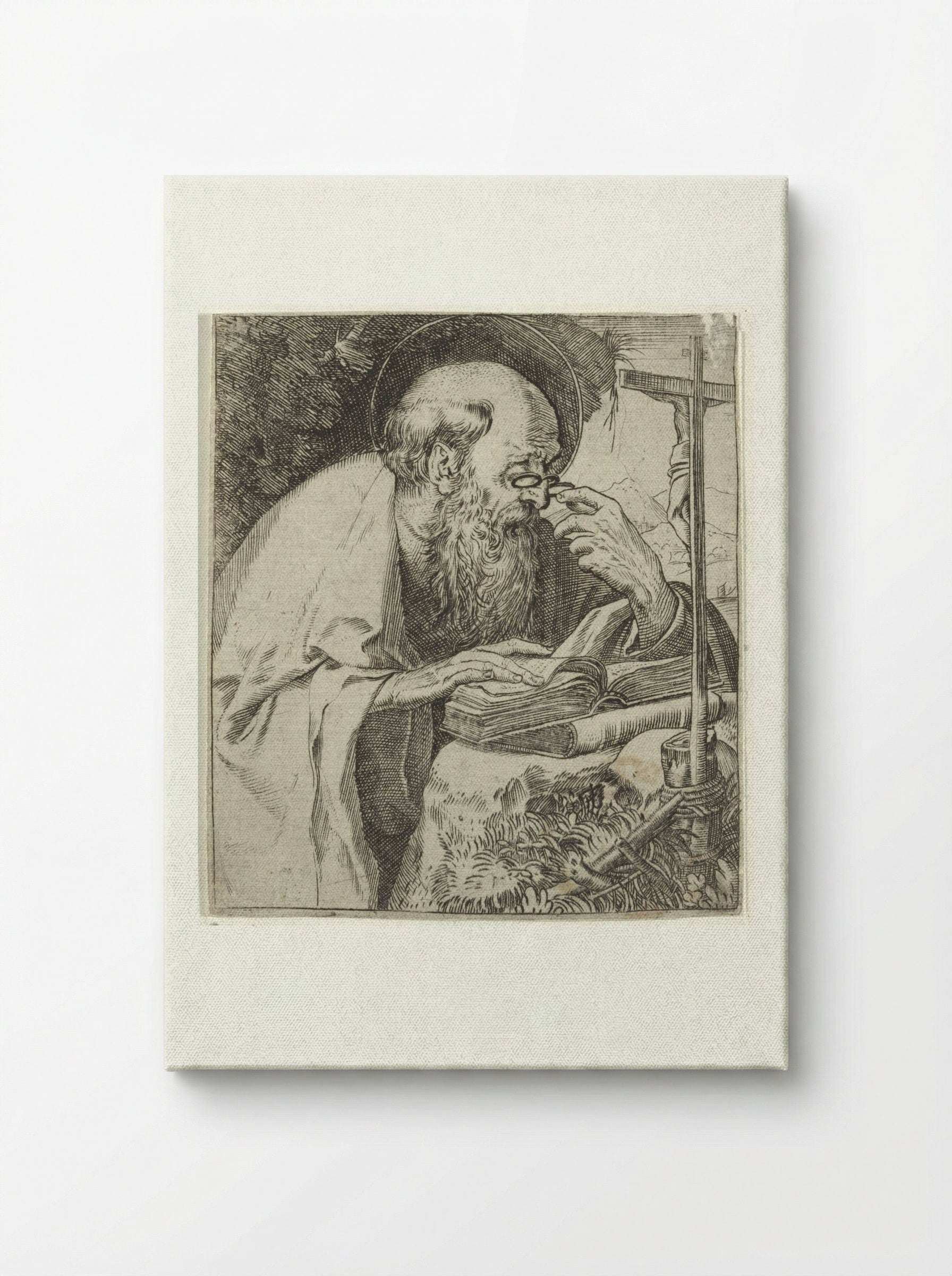Saint Jerome Reading - Annibale Carracci - Canvas