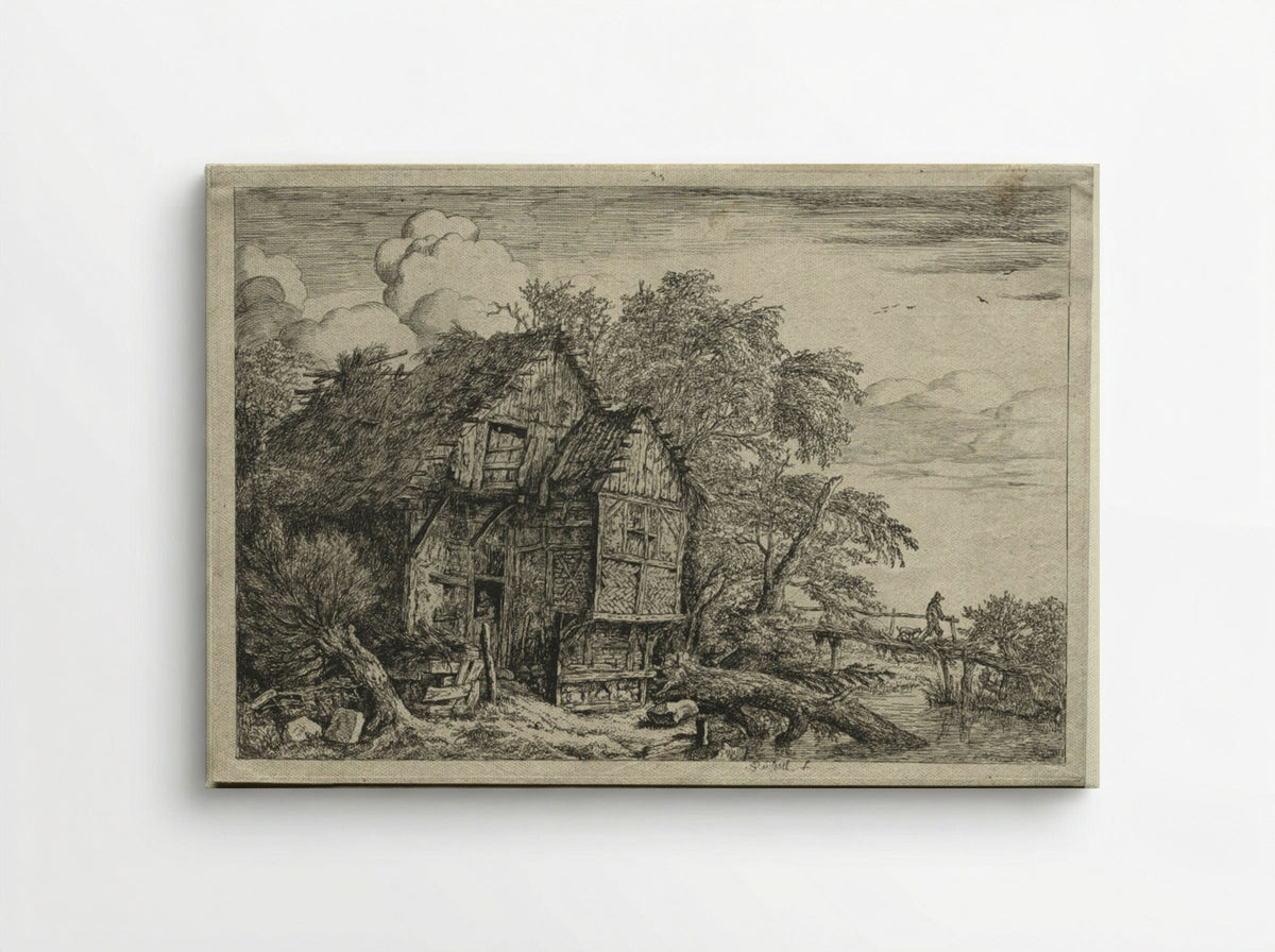 The Little Bridge - Jacob van Ruisdael - Canvas