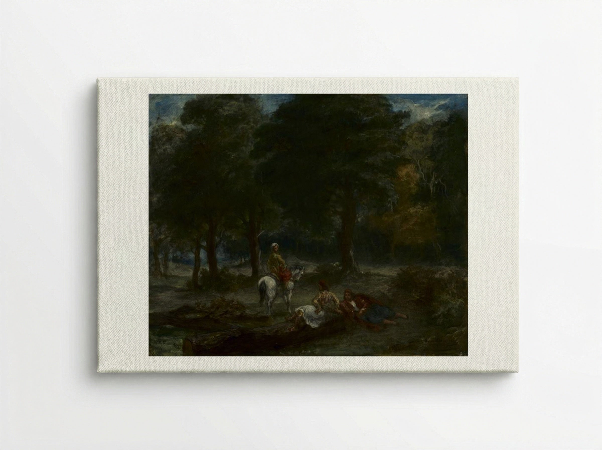 Greek Cavalry Men Resting in Forest - Eugène Delacroix - Canvas