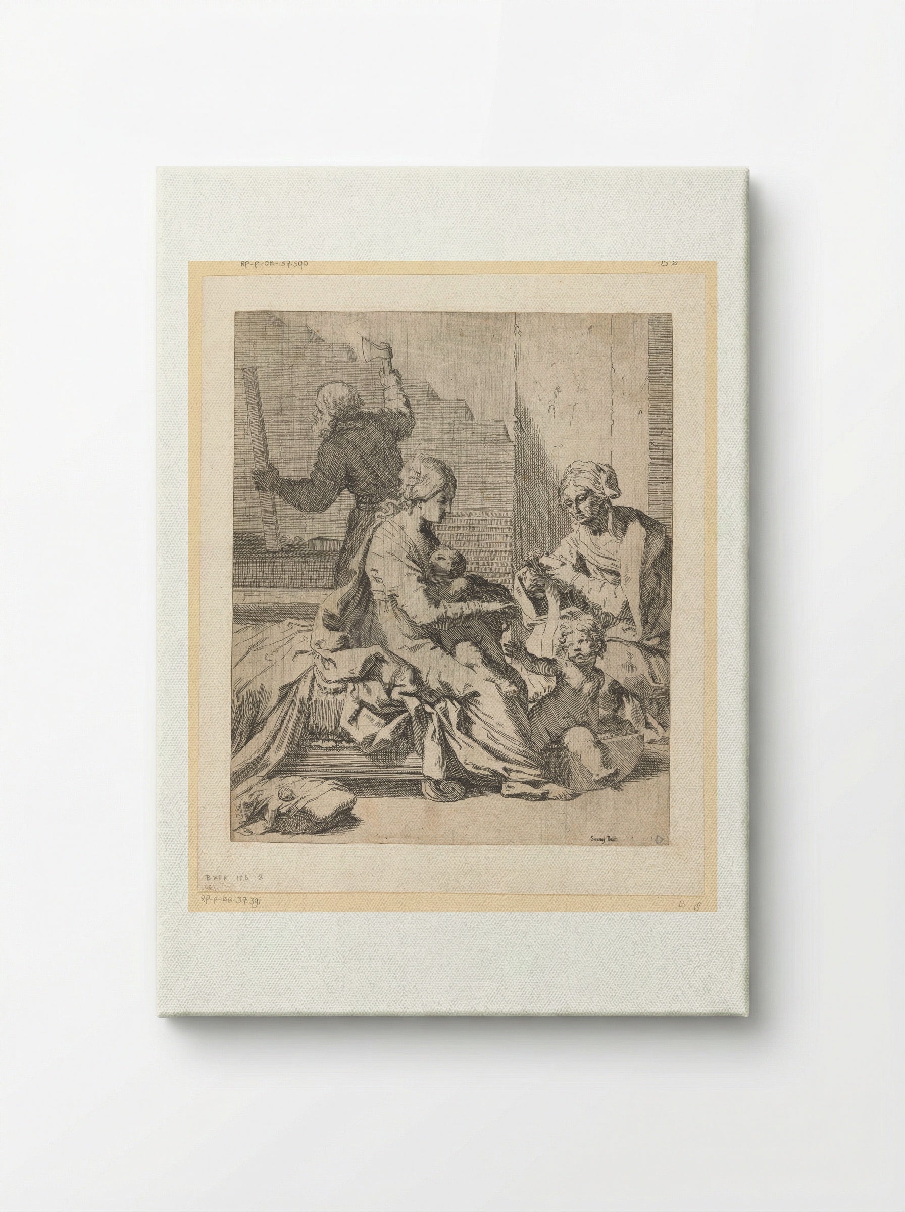 The Holy Family with Saint John the Baptist and Saint Elizabeth - Elisabetta Sirani - Canvas