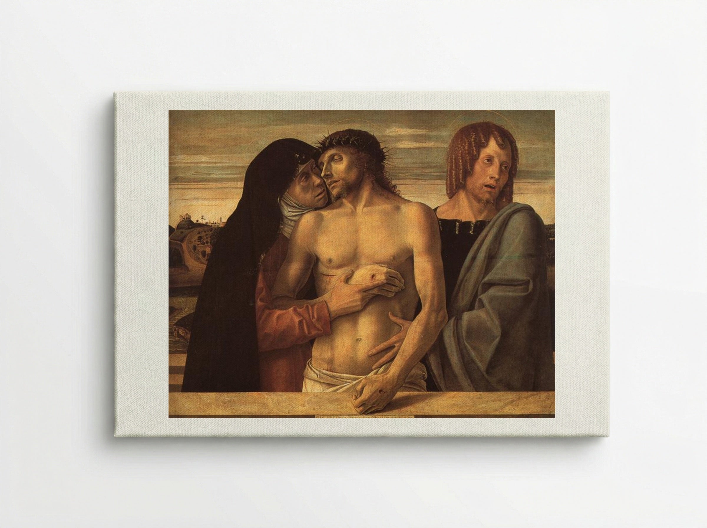 Dead Christ Supported by the Madonna and St. John - Giovanni Bellini - Canvas