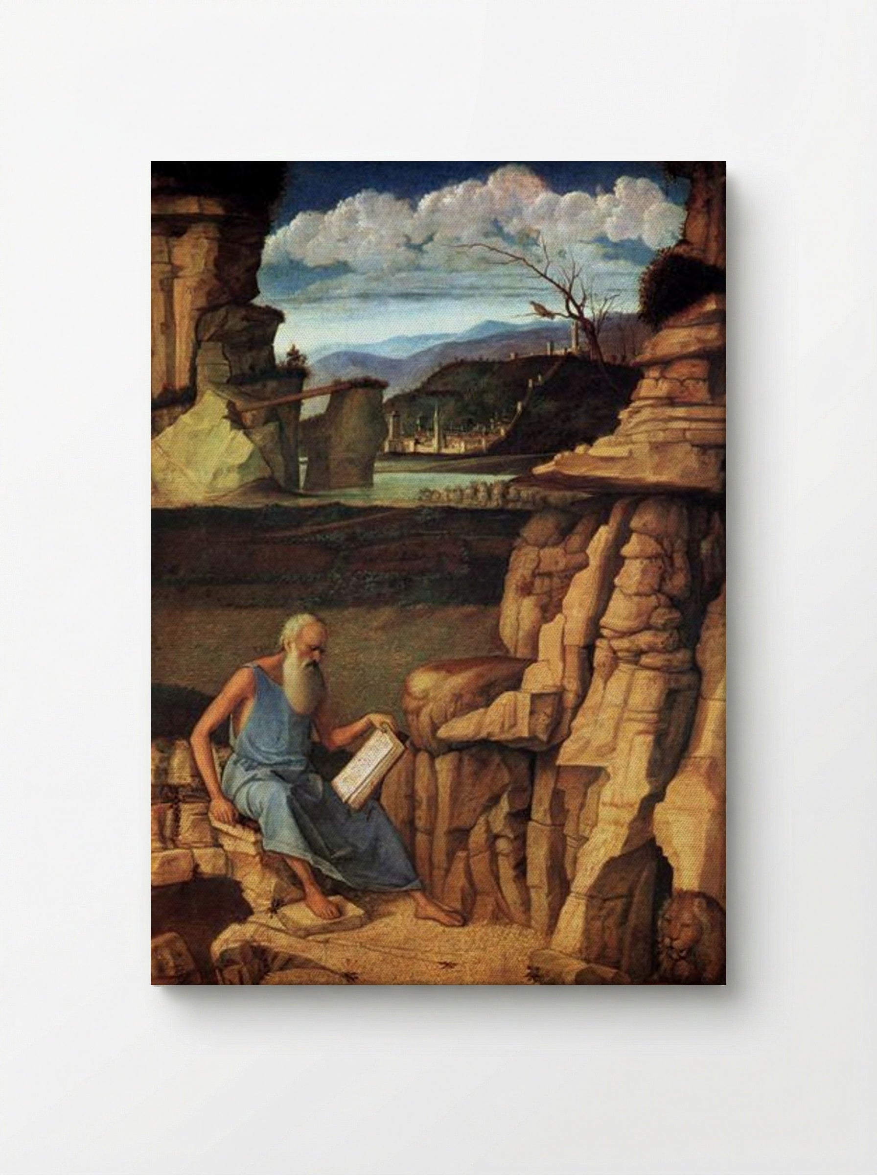 St Jerome Reading in the Countryside - Giovanni Bellini - Canvas