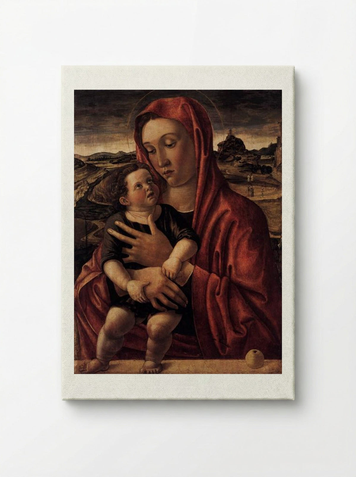 Madonna, with Child Standing on a Parapet - Giovanni Bellini - Canvas