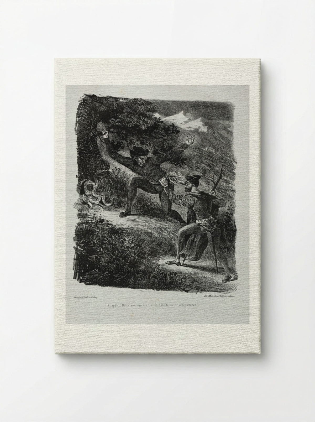 Illustrations for Faust: Faust and Méphistophélés in the mountains of the Hartz - Eugène Delacroix - Canvas