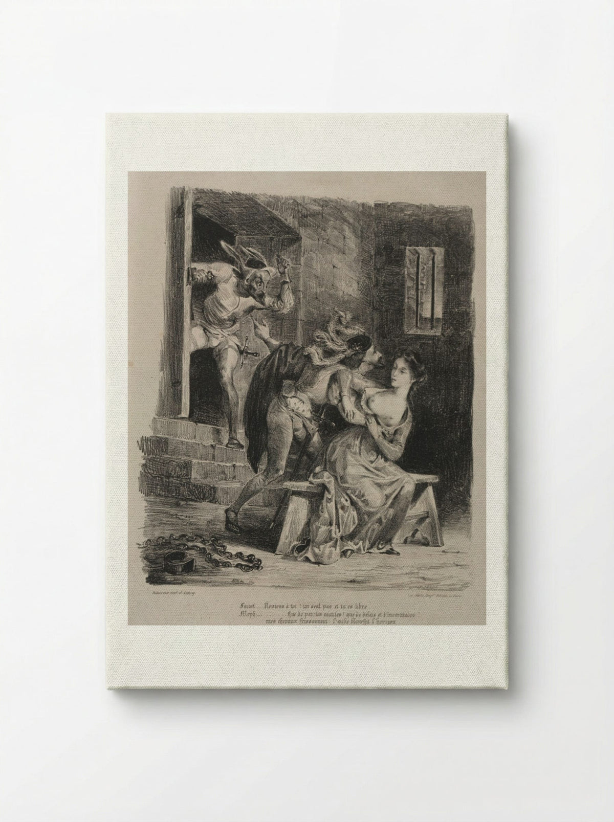 Faust in the Prison of Marguerite - Eugène Delacroix - Canvas