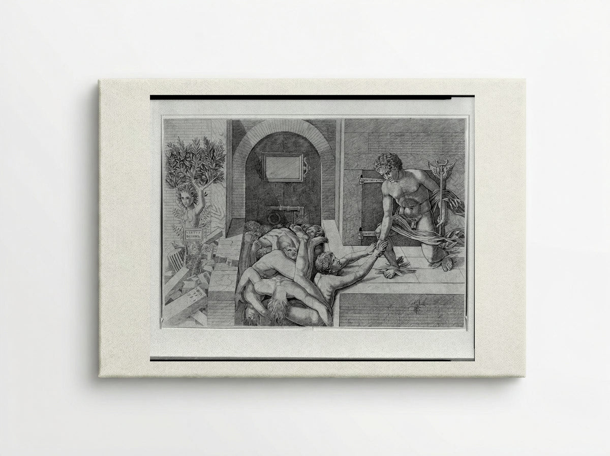 Ignorance and Mercury: An Allegory of Virtue and Vice (Lower Half) - Andrea Mantegna - Canvas