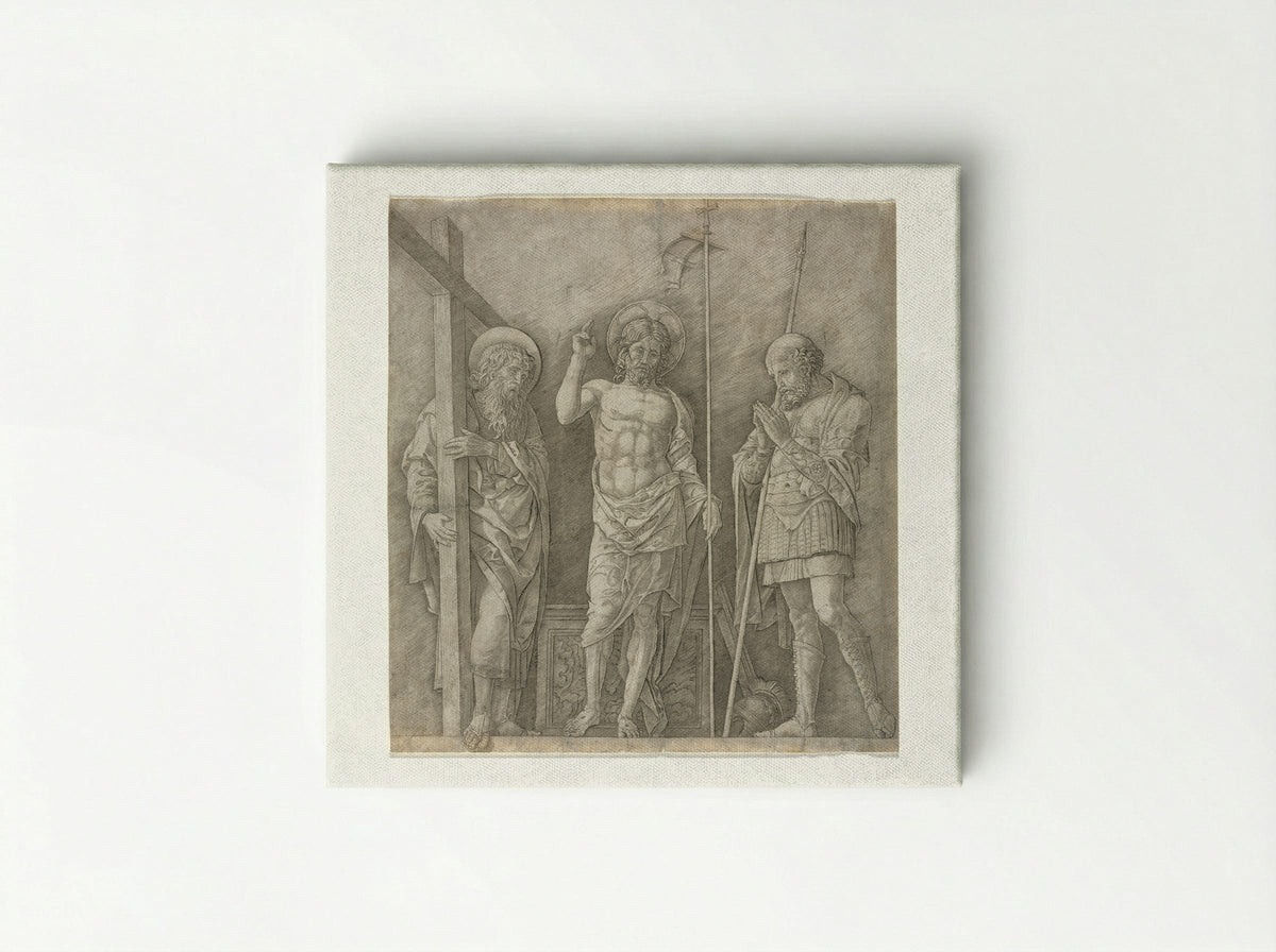 Risen Christ between Saint Andrew and Saint Longinus - Andrea Mantegna - Canvas
