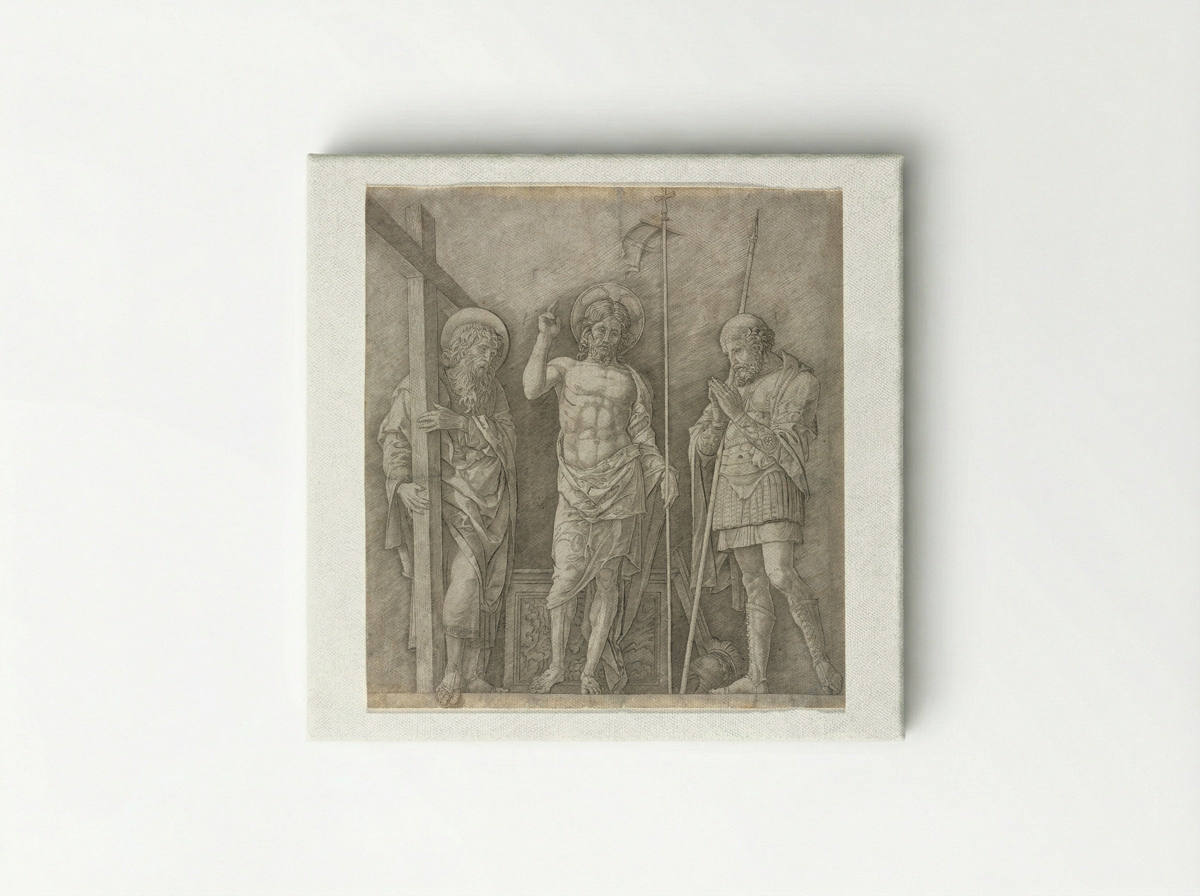 Risen Christ between Saint Andrew and Saint Longinus - Andrea Mantegna - Canvas
