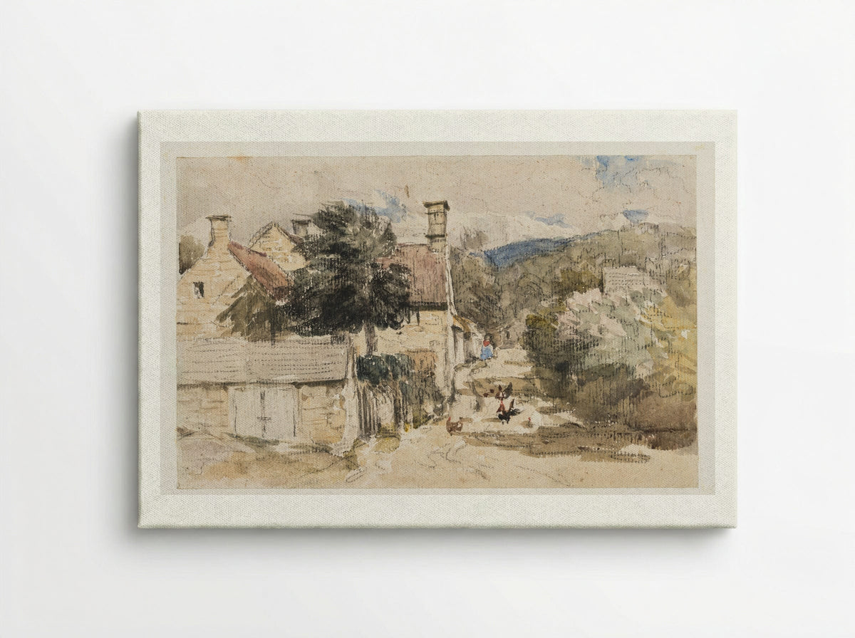 A Village Street in Wales - David Cox - Canvas