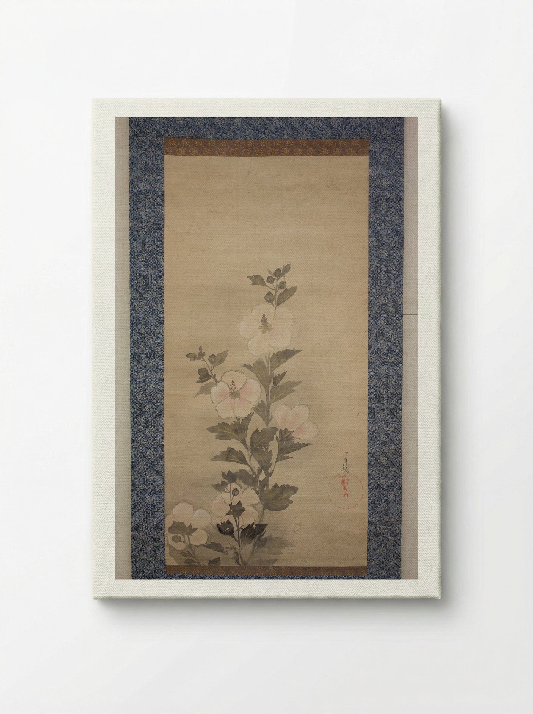 White Hollyhocks - Tawaraya Sōtatsu - Canvas
