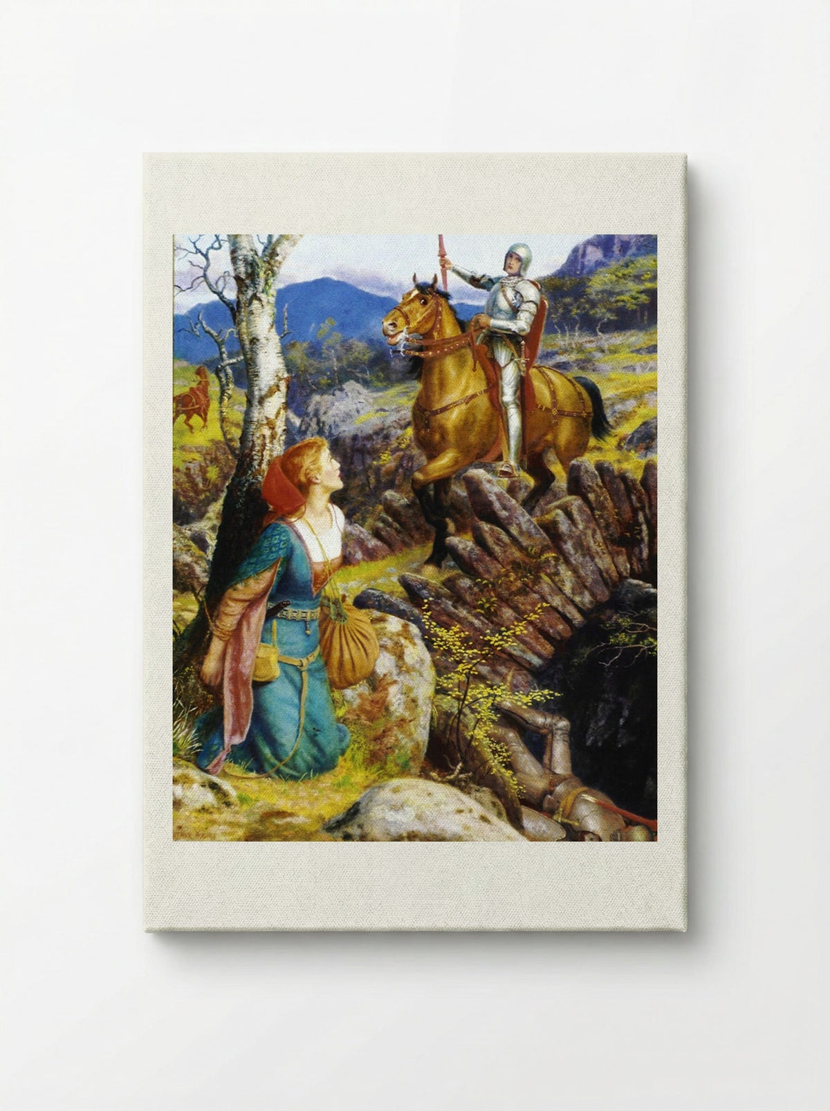 The Overthrowing of the Rusty Knight - Arthur Hughes - Canvas