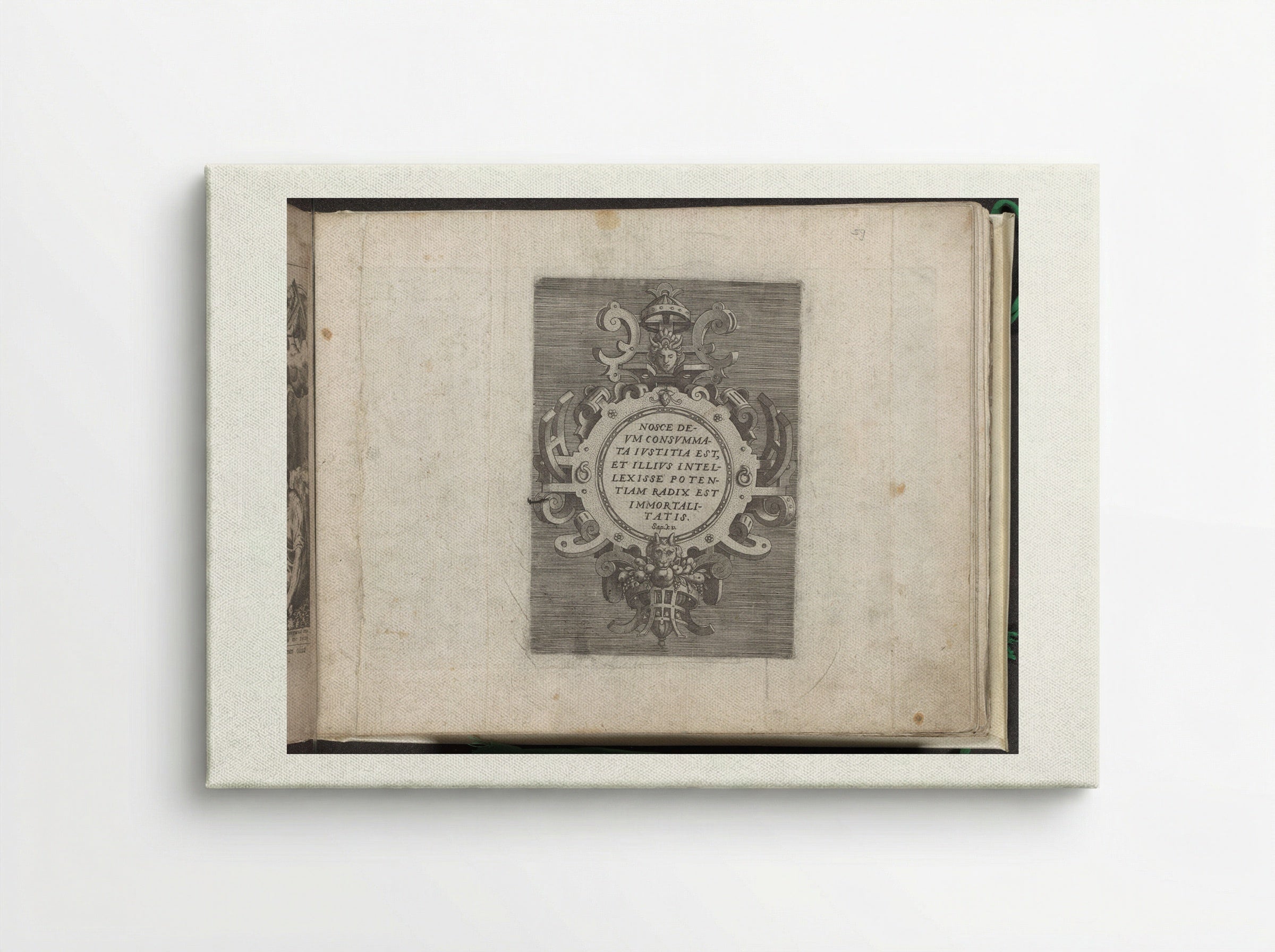 Cartouche with Text from the Book of Wisdom - Gerard de Jode - Canvas
