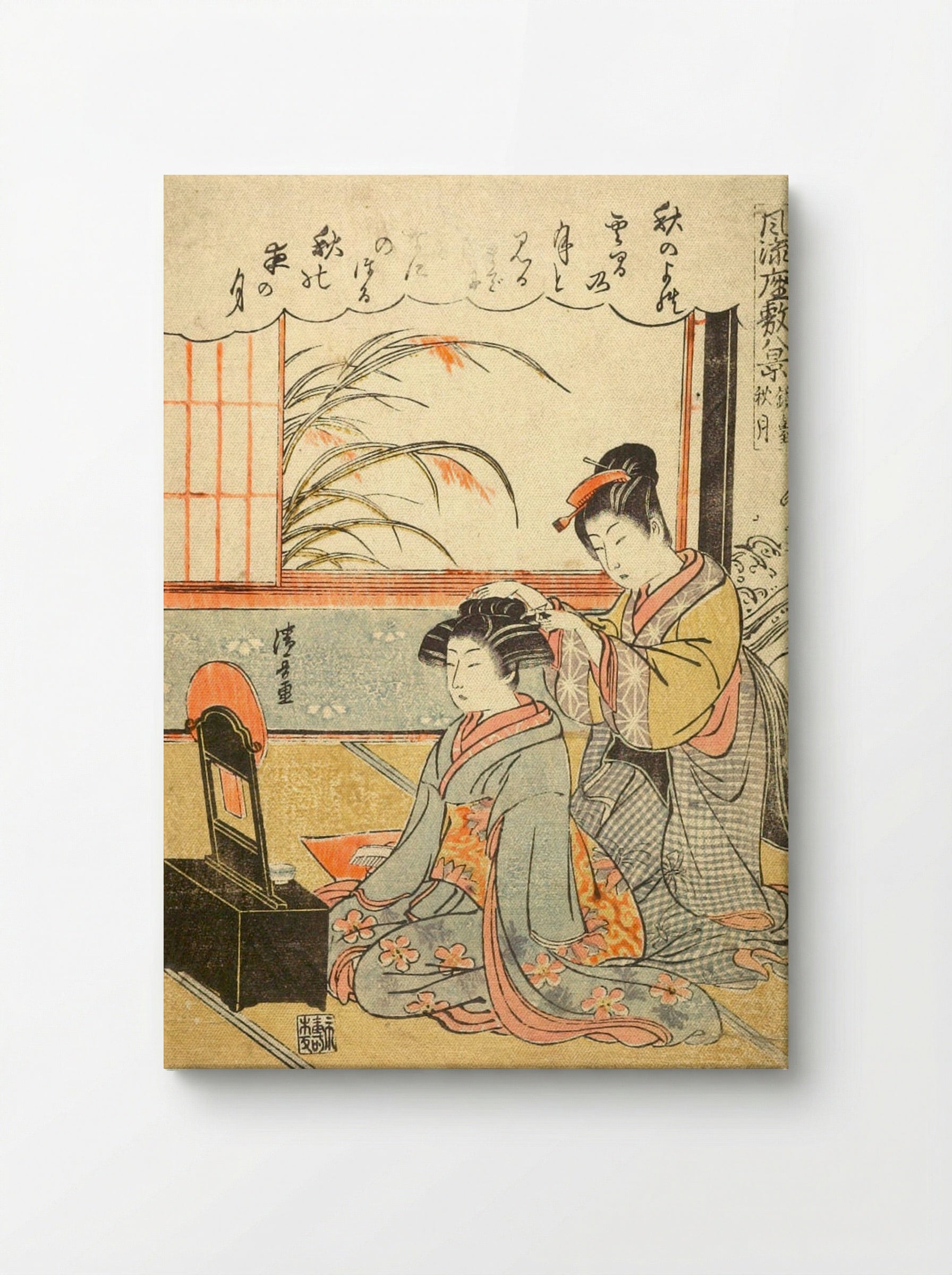 Autumn Moon in the Mirror Stand - Torii Kiyonaga - Canvas