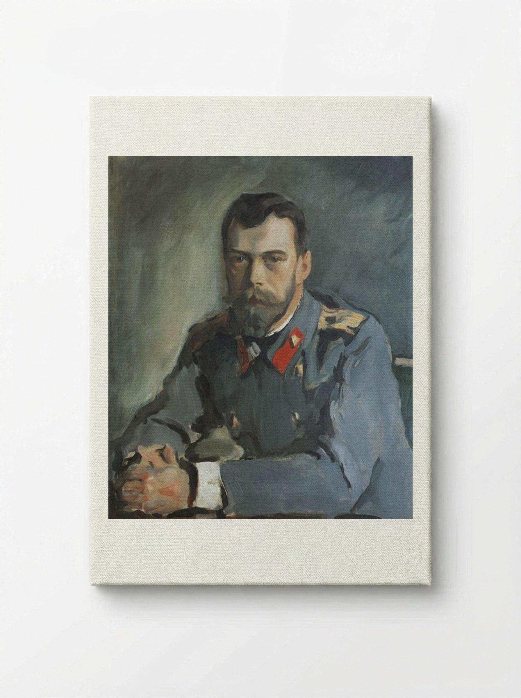 Portrait of Emperor Nicholas II - Valentin Serov - Canvas