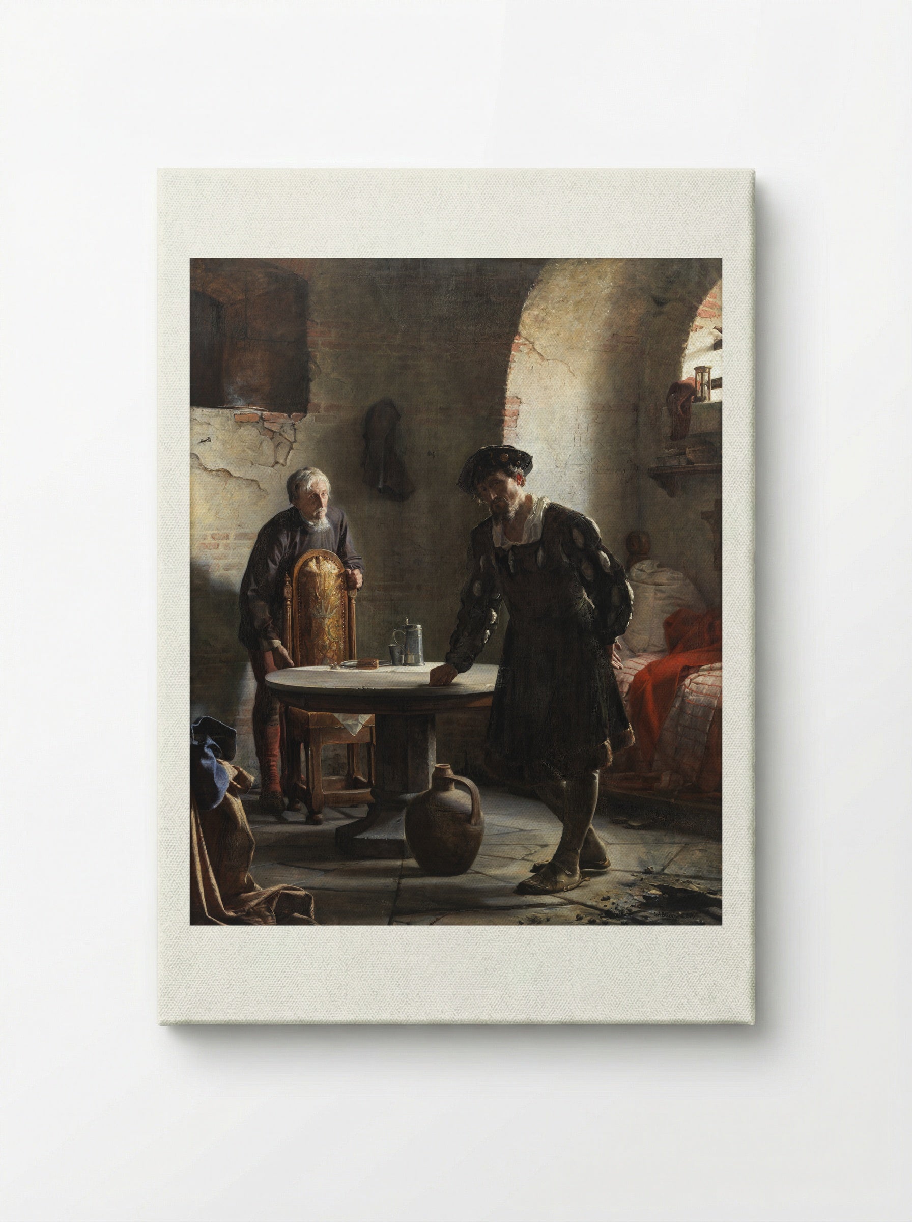 Christian II imprisoned in the tower at Sønderborg castle - Carl Bloch - Canvas