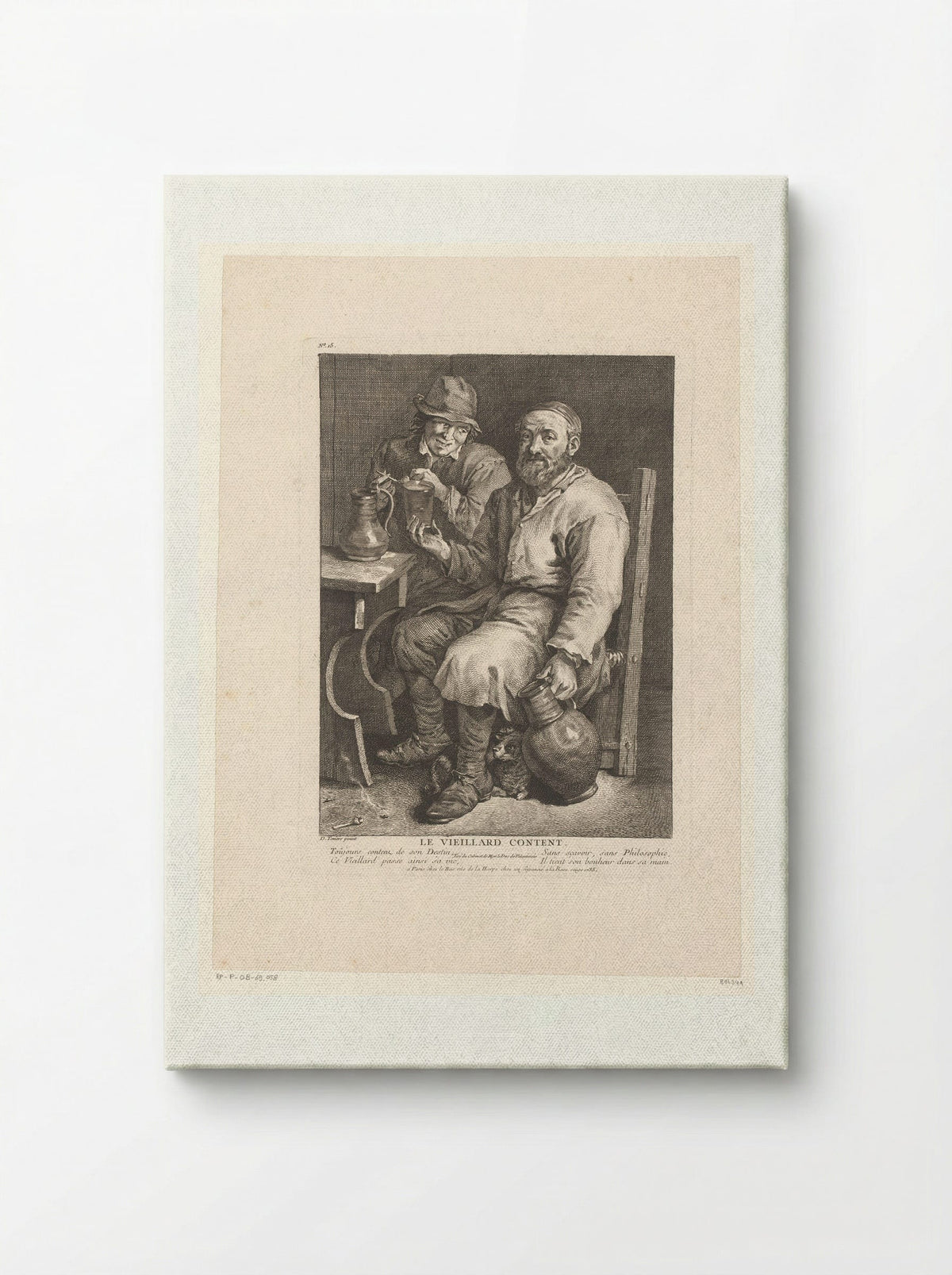 Le Vieillard Content - Jacques-Philippe Le Bas - Canvas