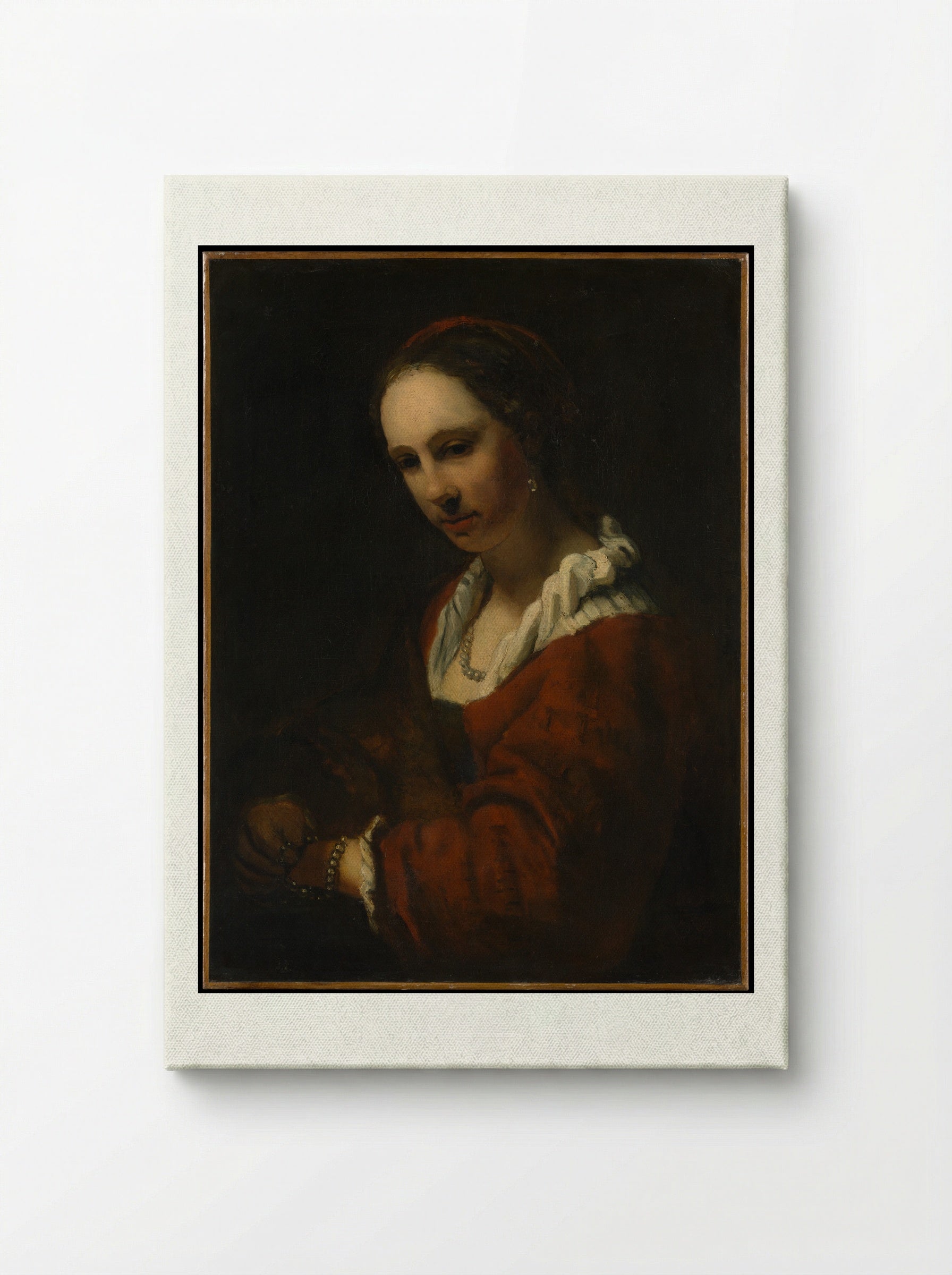 Young Woman with a Pearl Necklace - Willem Drost - Canvas