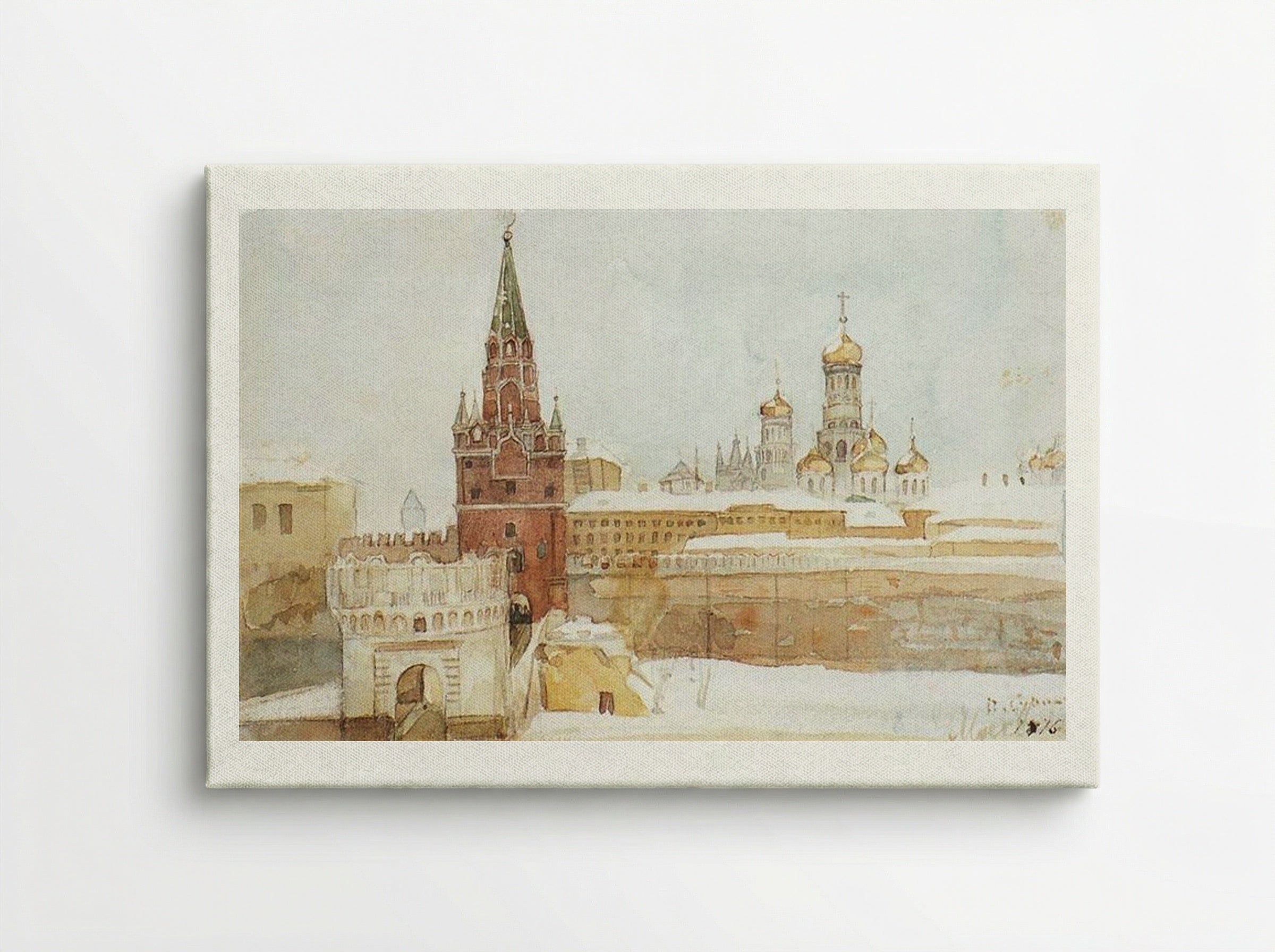 View of the Kremlin in Winter - Vasily Surikov - Canvas