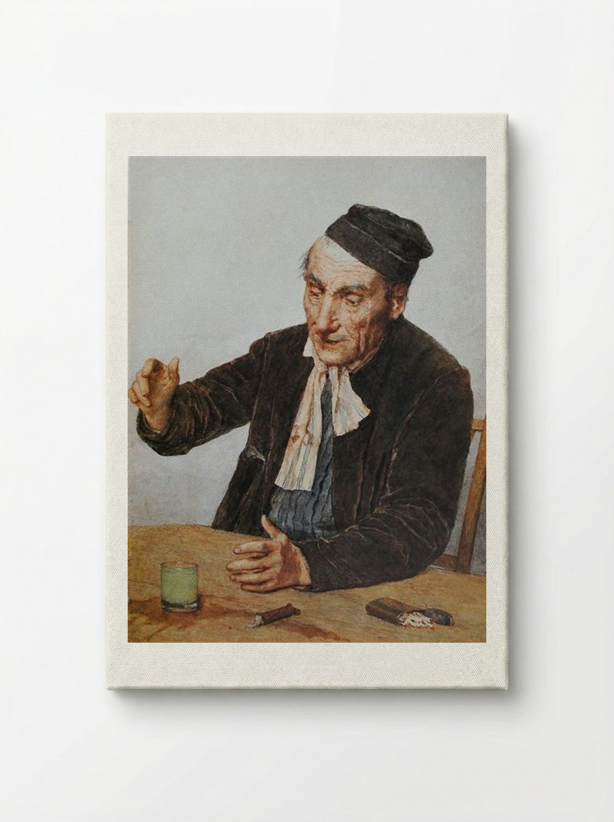 The Absinth Drinker - Albert Anker - Canvas