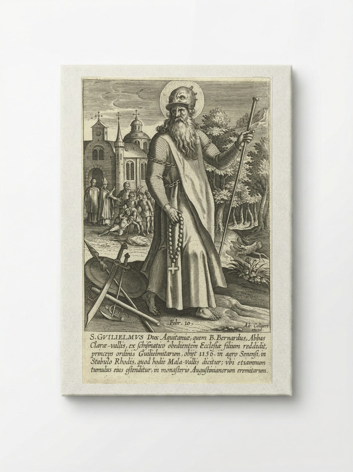 Saint William of Aquitaine - Adriaen Collaert - Canvas