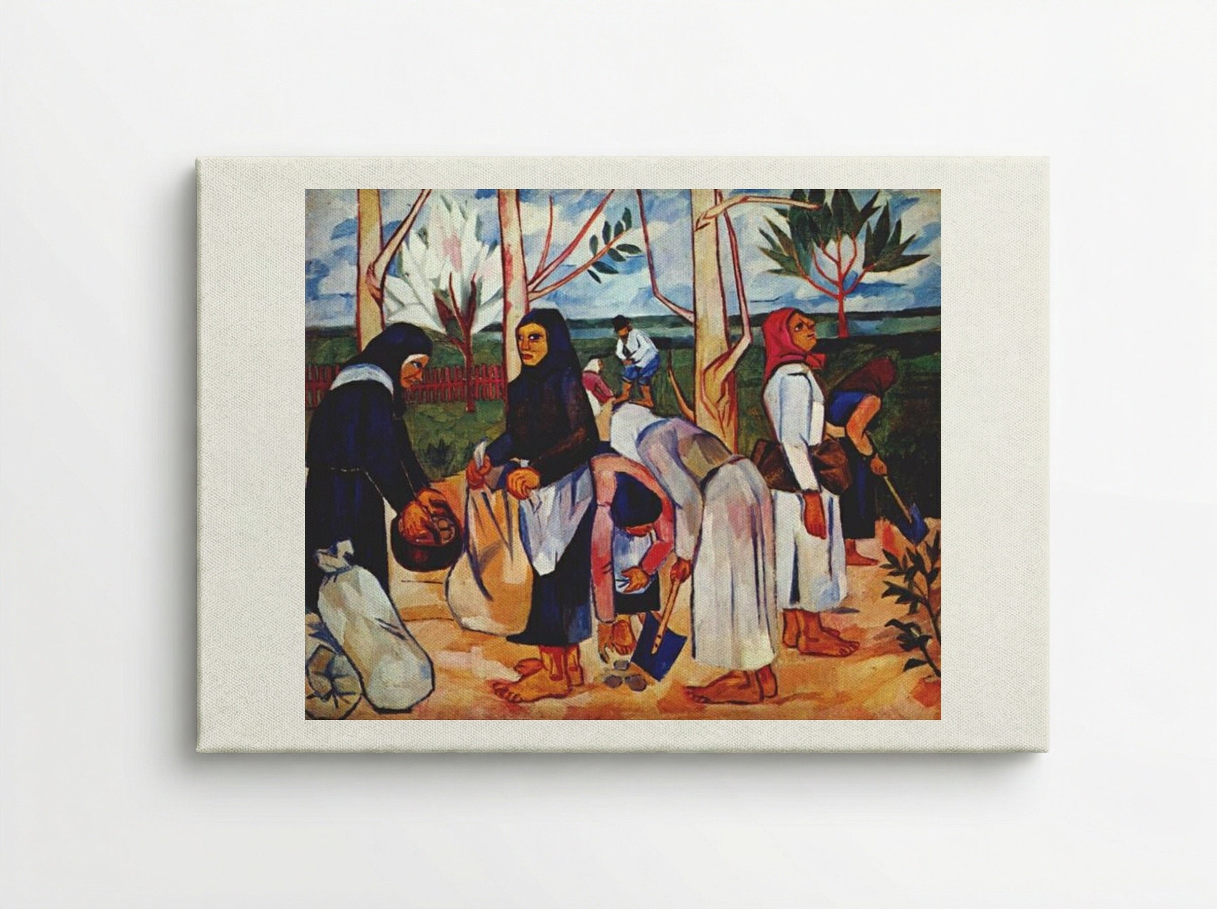 Planting Potatoes - Natalia Goncharova - Canvas