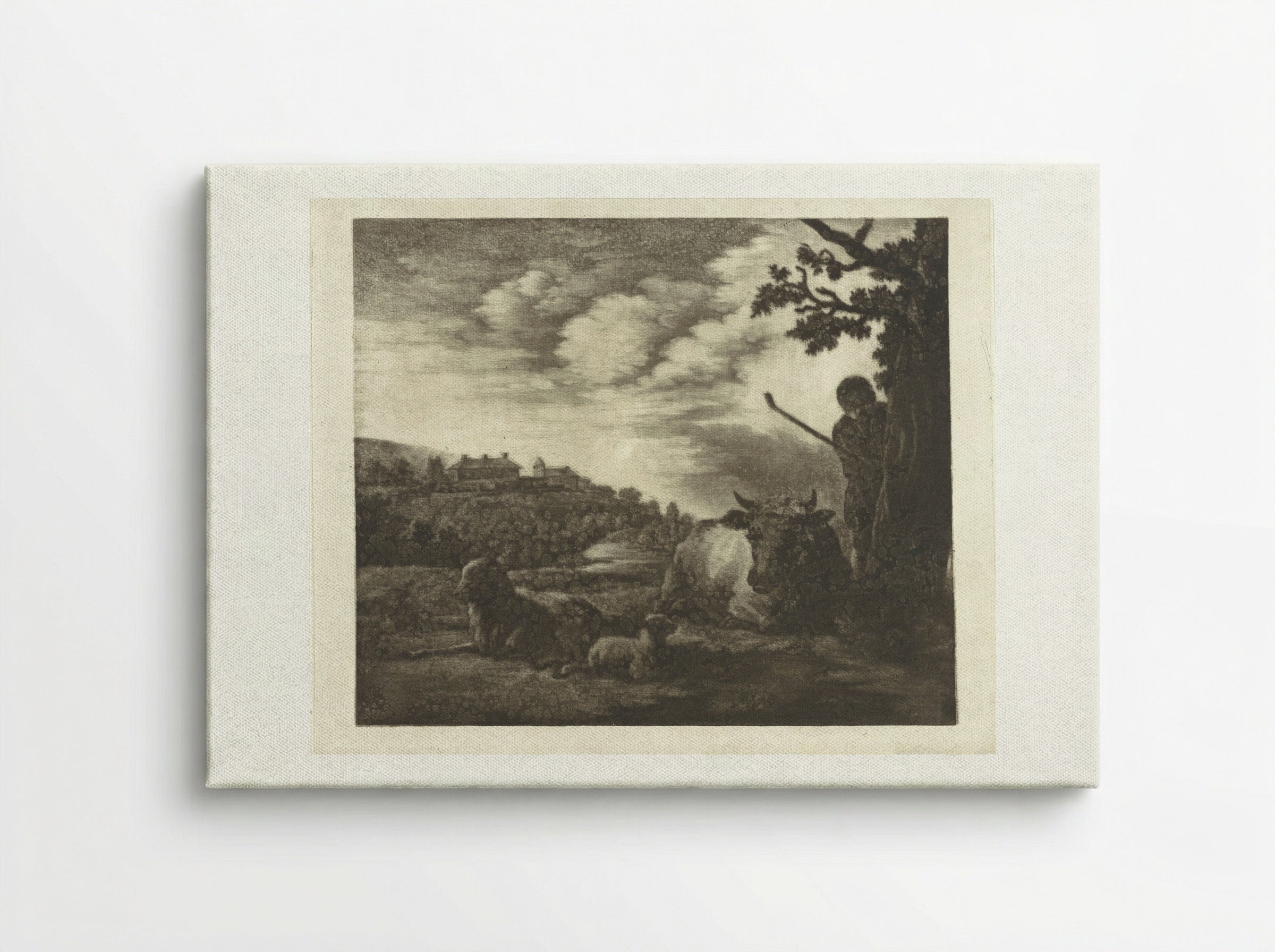 Landschap met een herder - Dirk van der Toorn - Canvas
