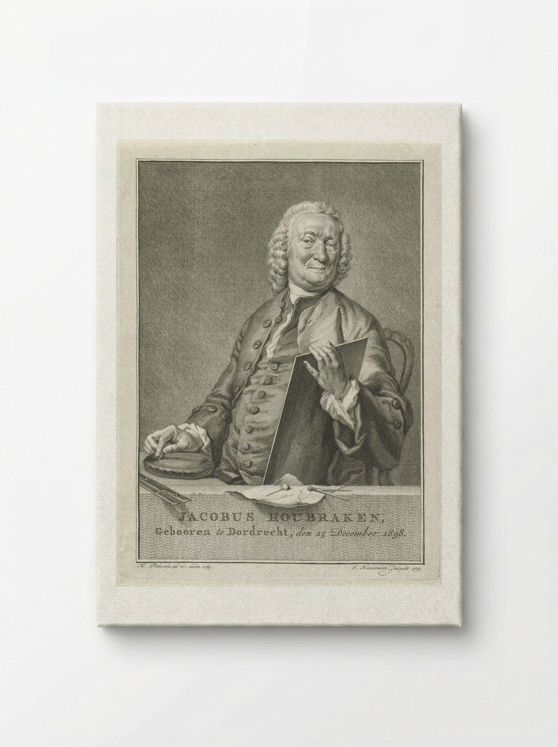 Portret van Pieter Langendijk - Jacob Houbraken - Canvas