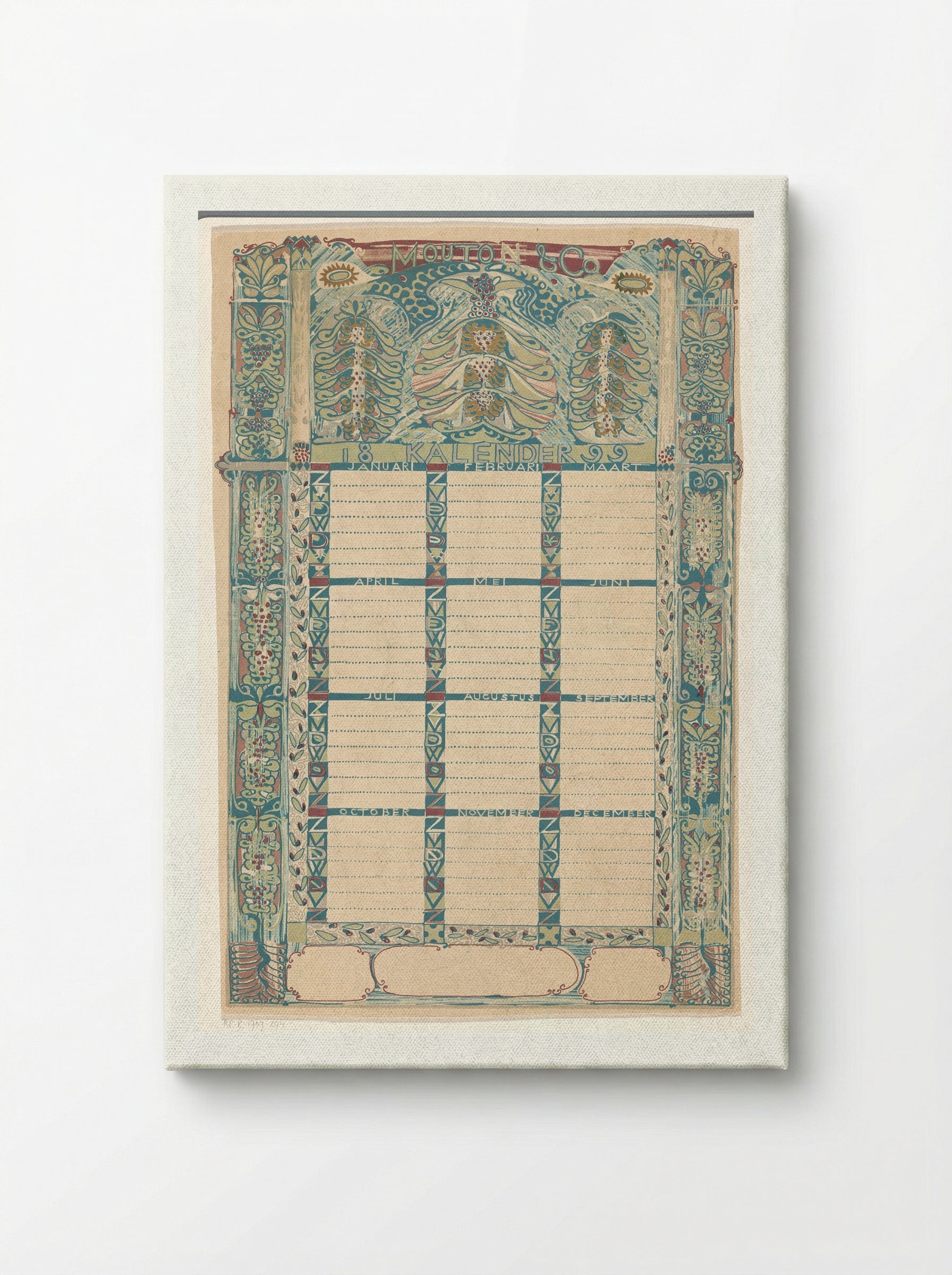 Kalender Mouton & Co. 1899 - Carel Adolph Lion Cachet - Canvas