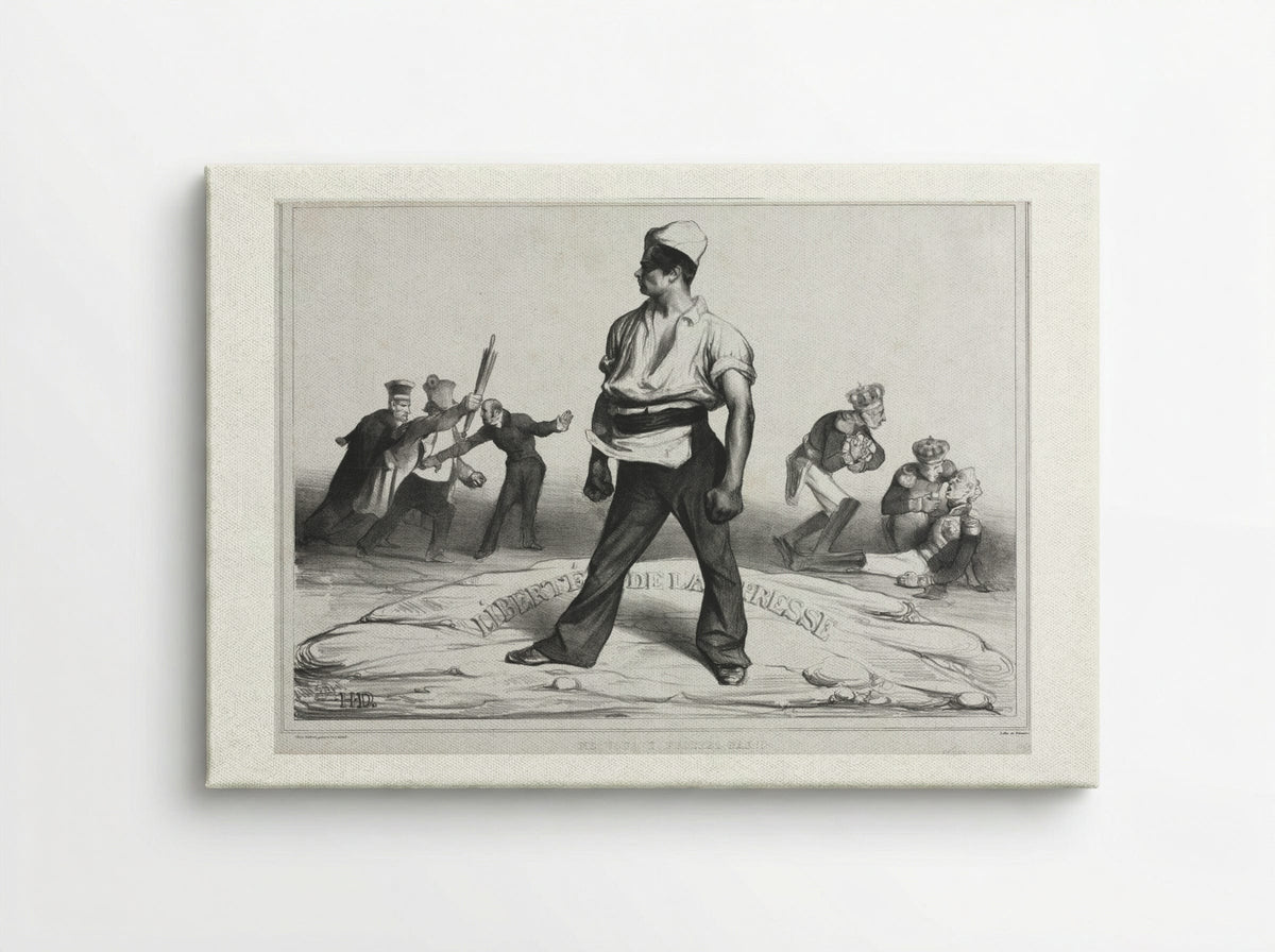 Ne vous y frottez pas! - Honoré Daumier - Canvas