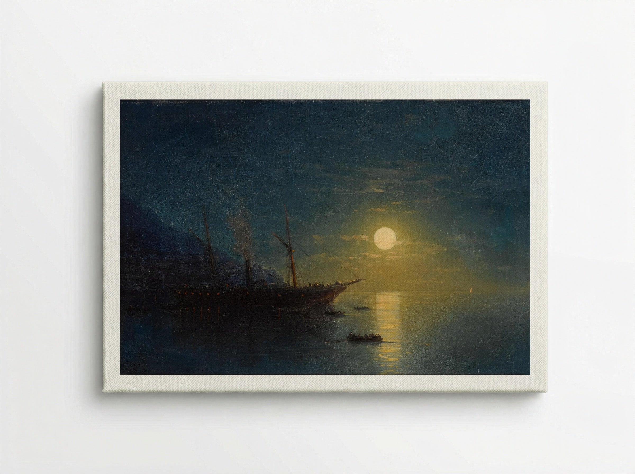 Moonlit Night Beside the Sea - Ivan Aivazovsky - Canvas