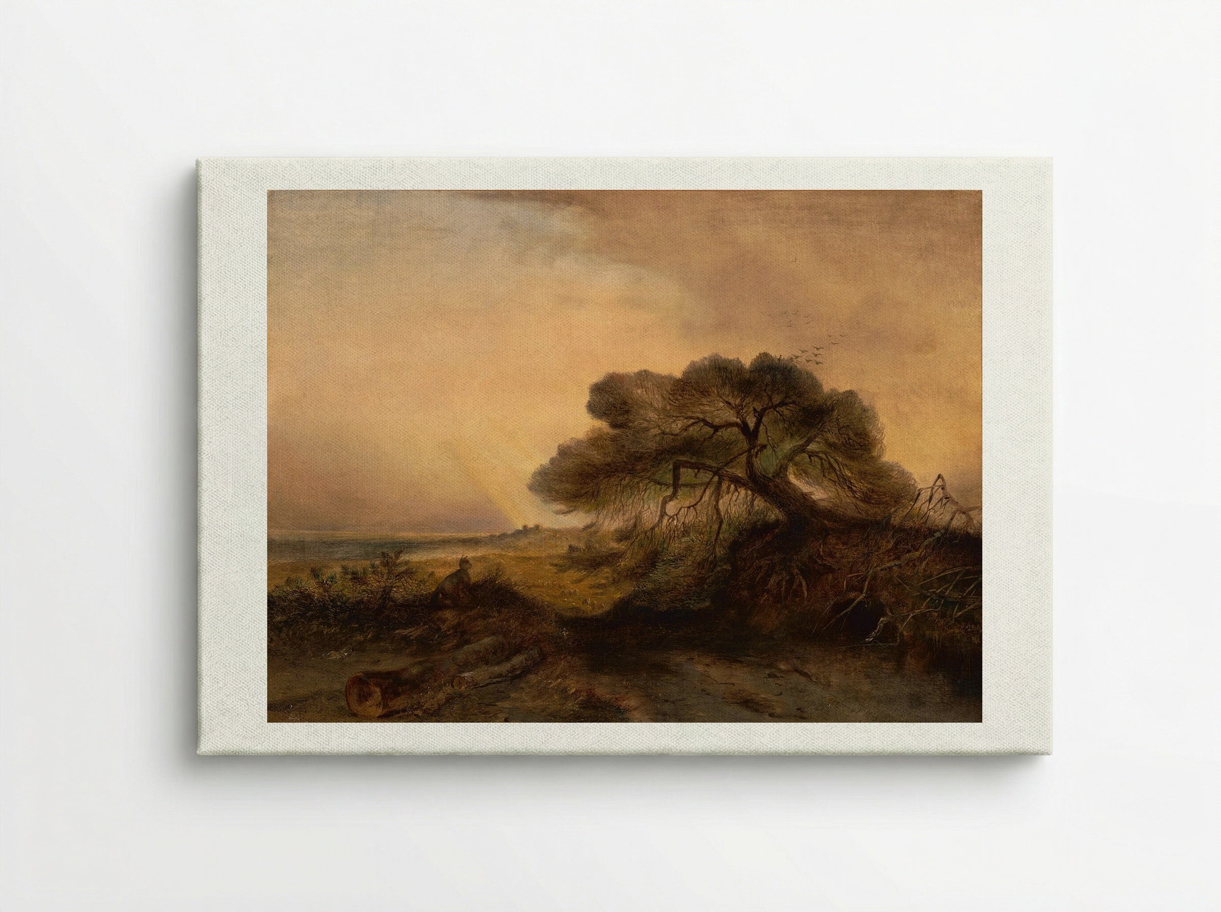 Liggende man met hond - Johannes Tavenraat - Canvas