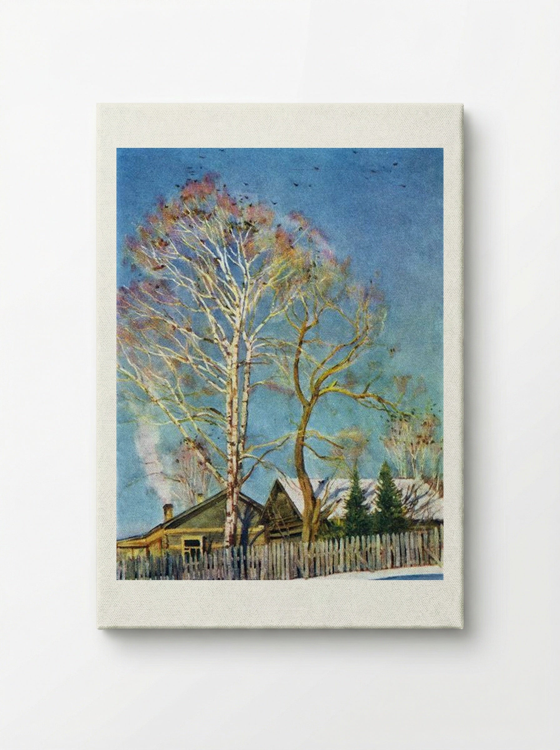 Blue Morning. Rooks on the Birches. Ligachevo - Konstantin Yuon - Canvas