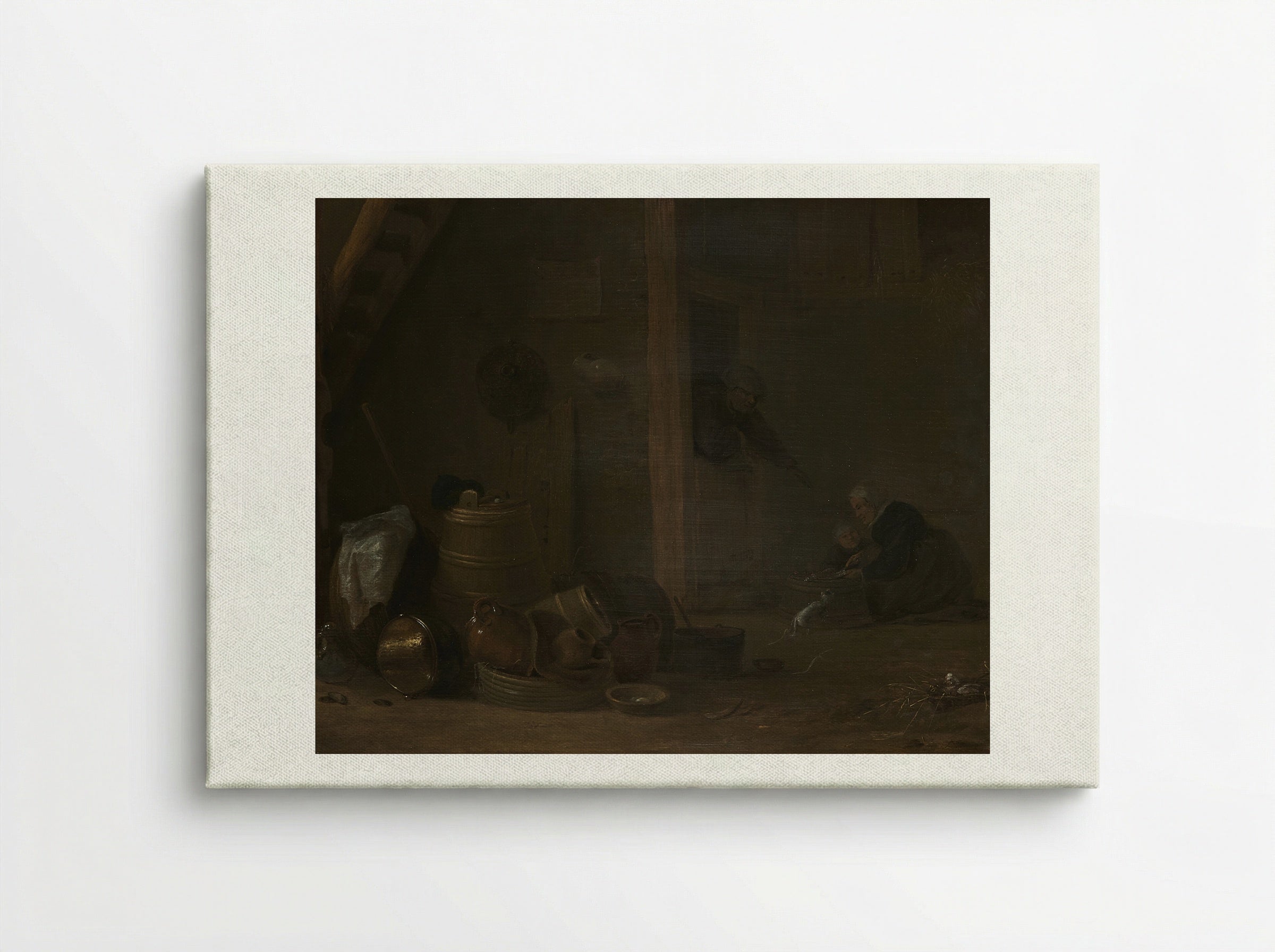 A Barn Interior with Two Goats - Cornelis Saftleven - Canvas