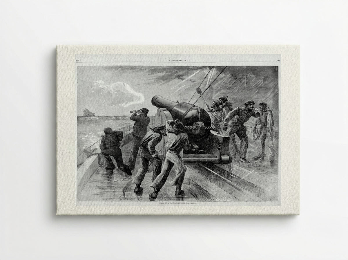 Chase of a Blockade Runner - Fine Art Print - Canvas