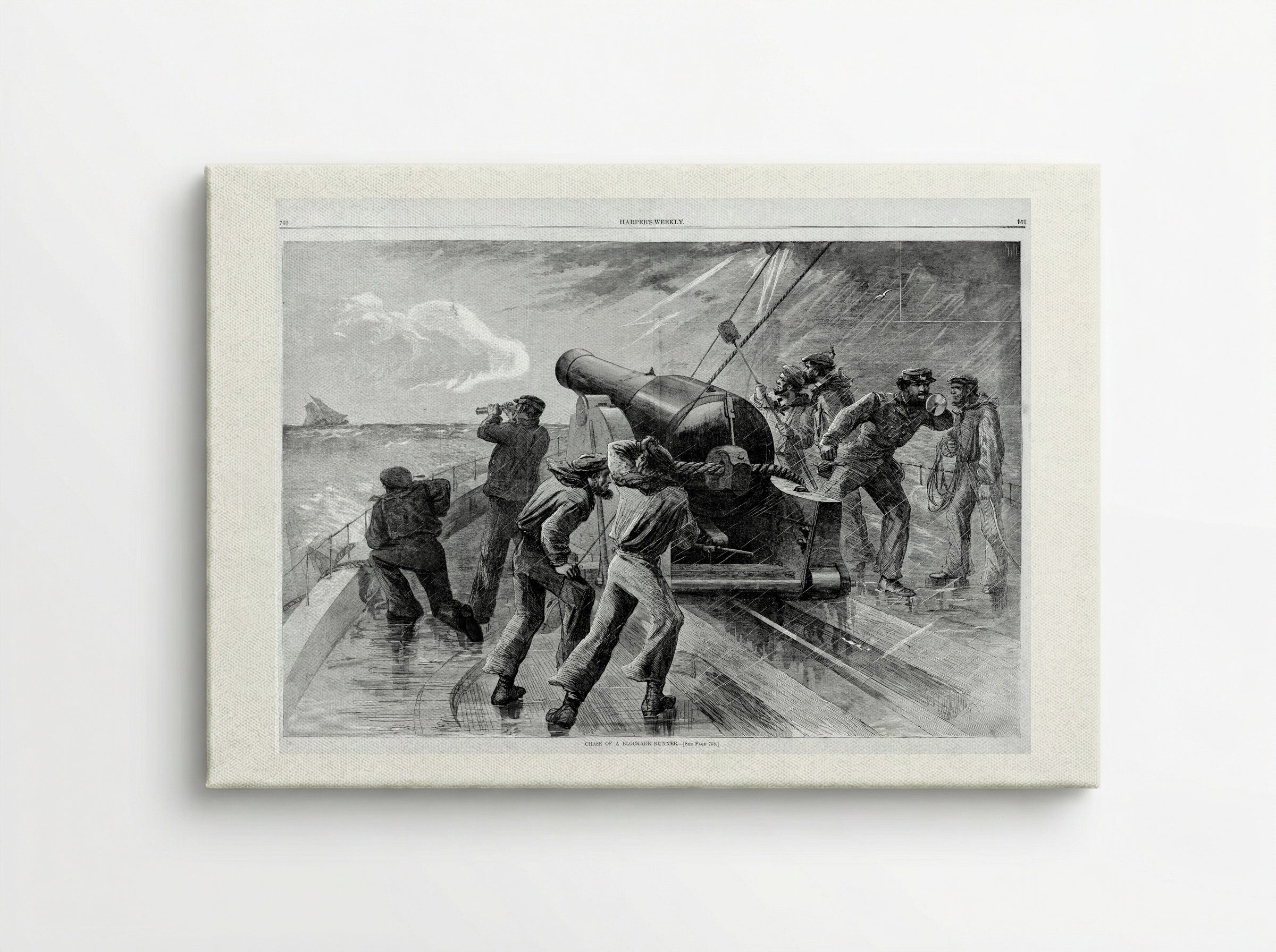 Chase of a Blockade Runner - Fine Art Print - Canvas