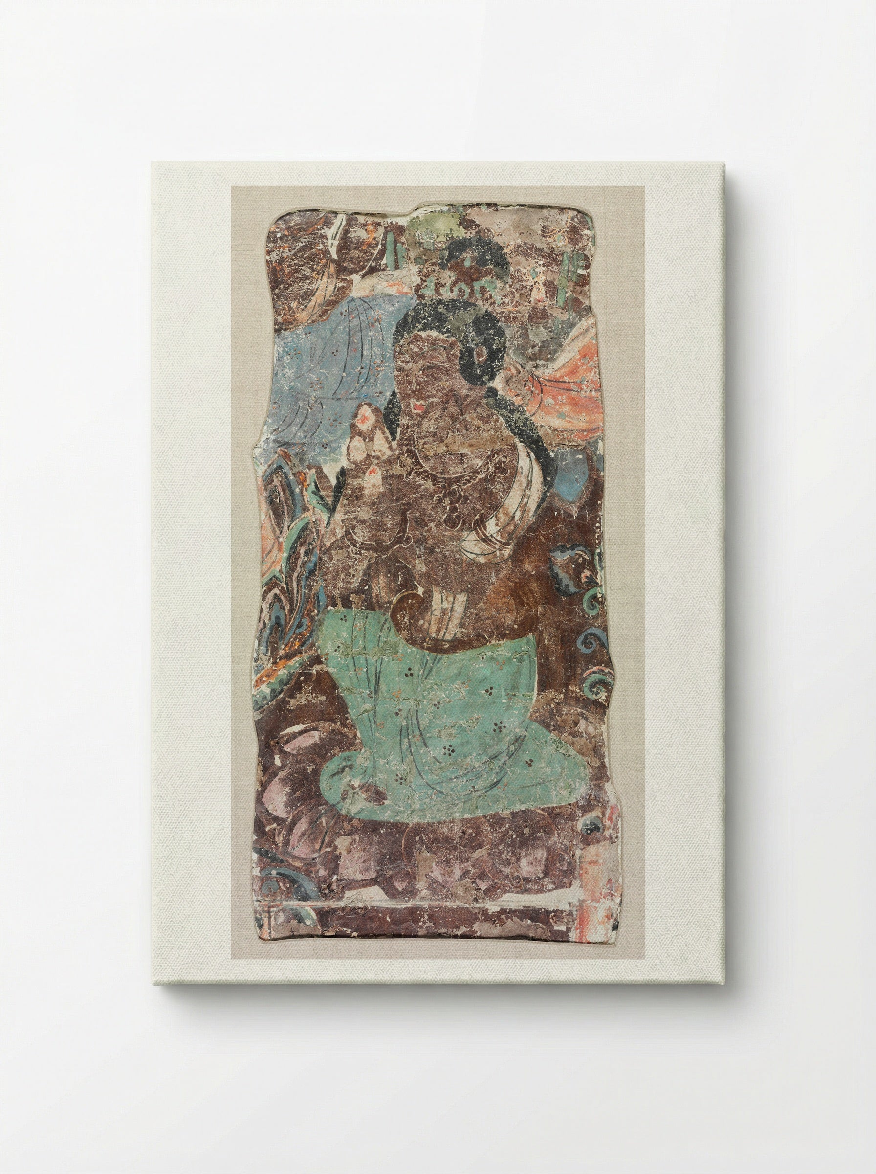 Kneeling Attendant Holding a Triple Jewel - Unknown Artist - Canvas