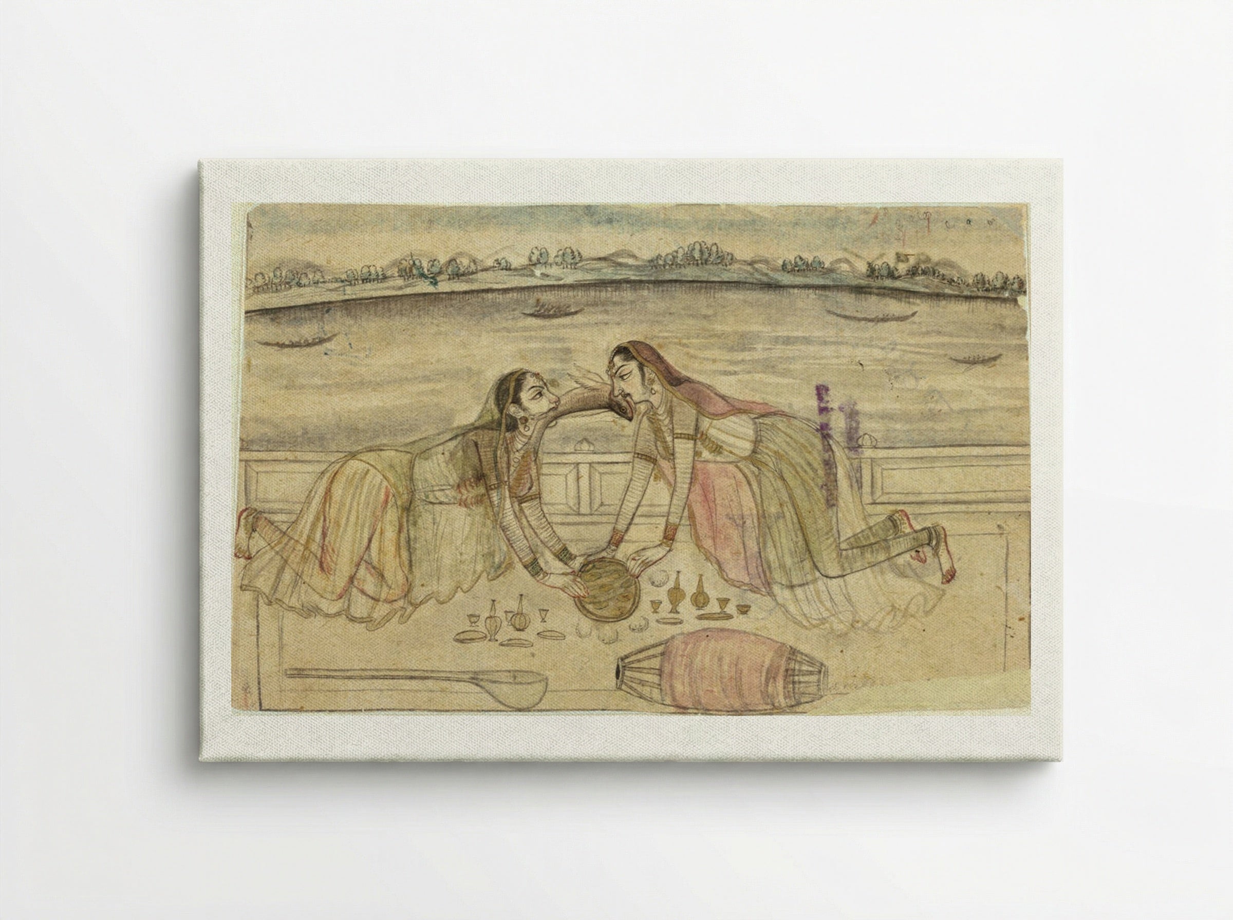 Strange Happenings on a Terrace - Nihal Chand - Canvas