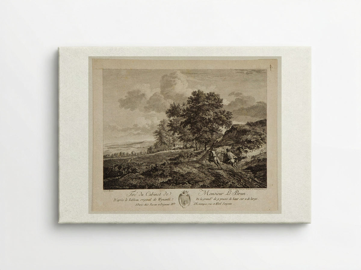 Landscape with Two Horsemen on a Road - Carl Wilhelm Weisbrod - Canvas