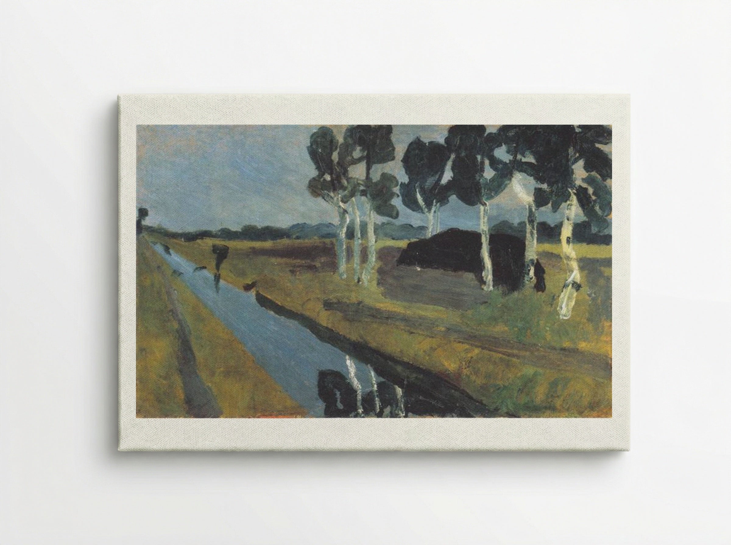 Gray landscape with marsh channel - Paula Modersohn-Becker - Canvas